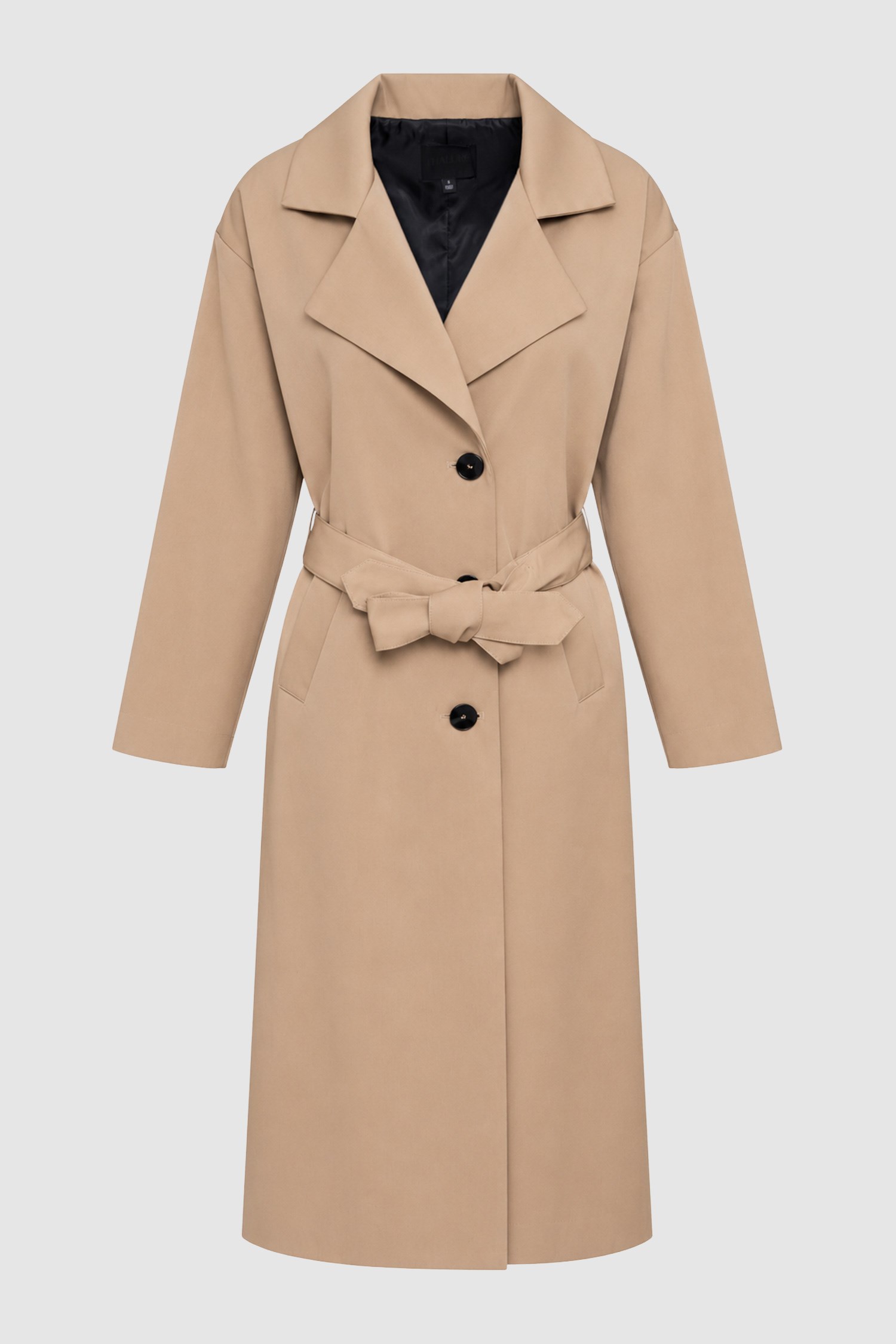 Kadın Camel Oversize Kuşaklı Trençkot-Thalure
