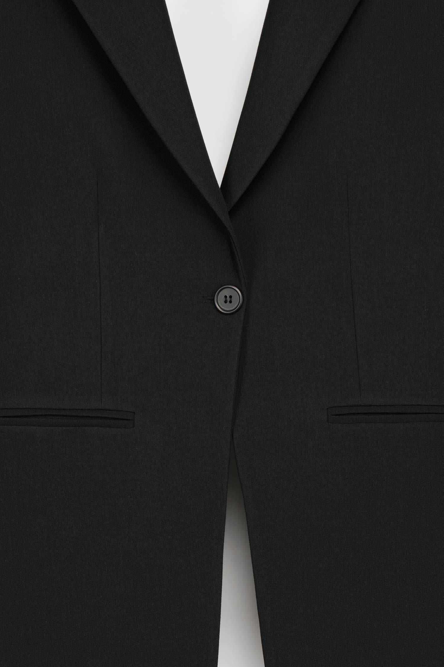 Kadın Siyah Sırt Dekolteli Blazer-Thalure