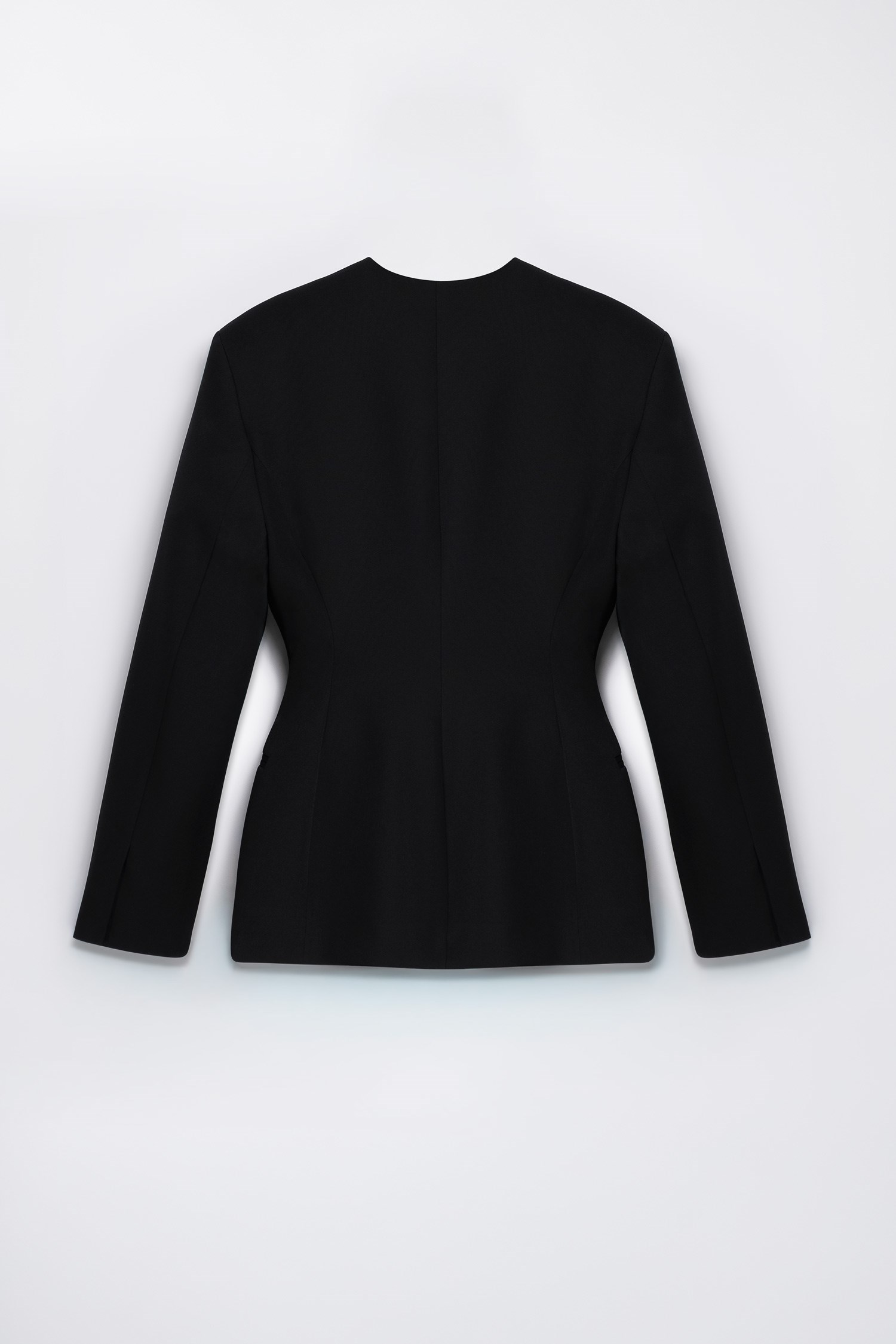 Kadın Siyah Yakasız Blazer-Thalure