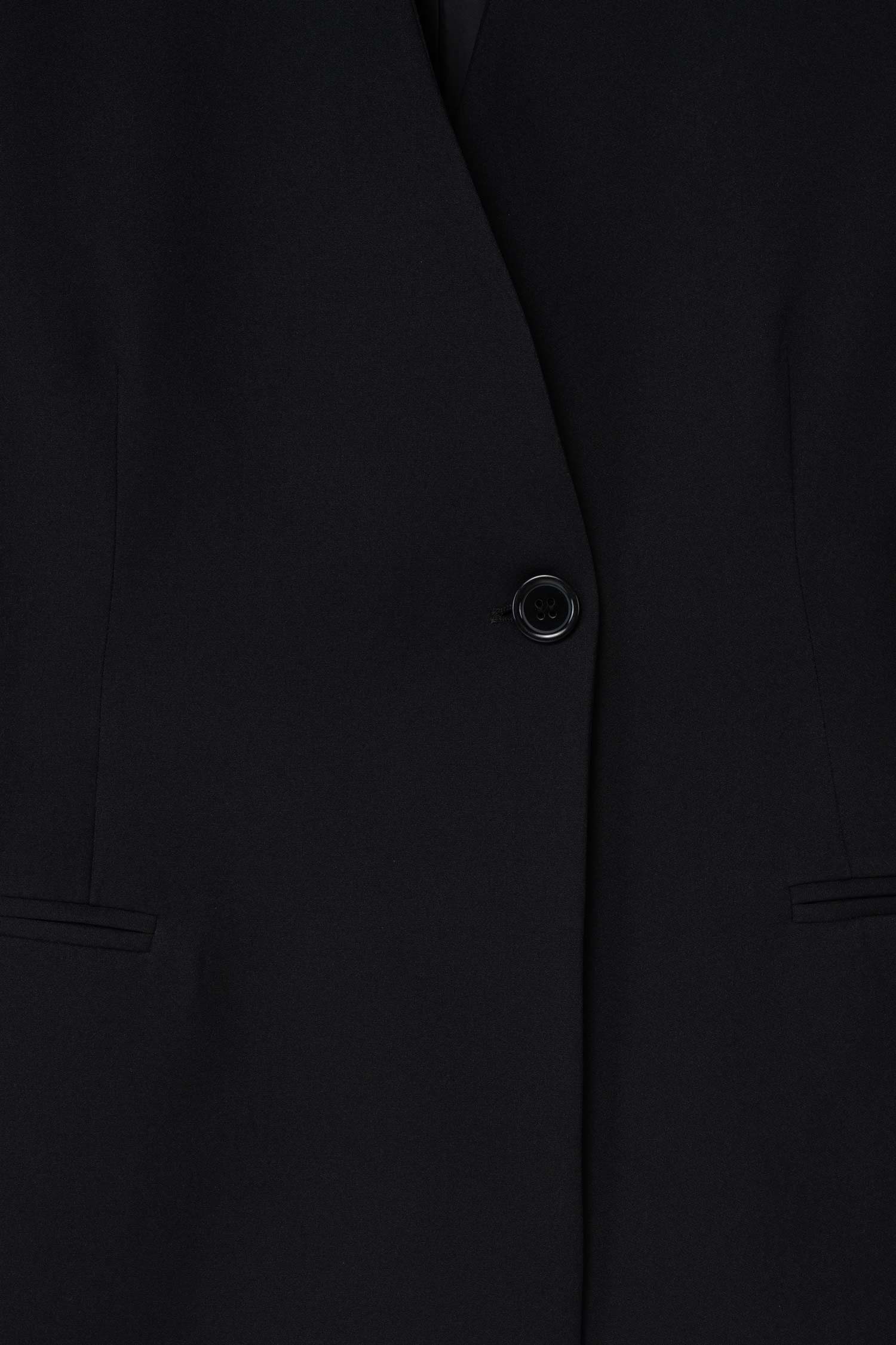 Kadın Siyah Yakasız Blazer-Thalure