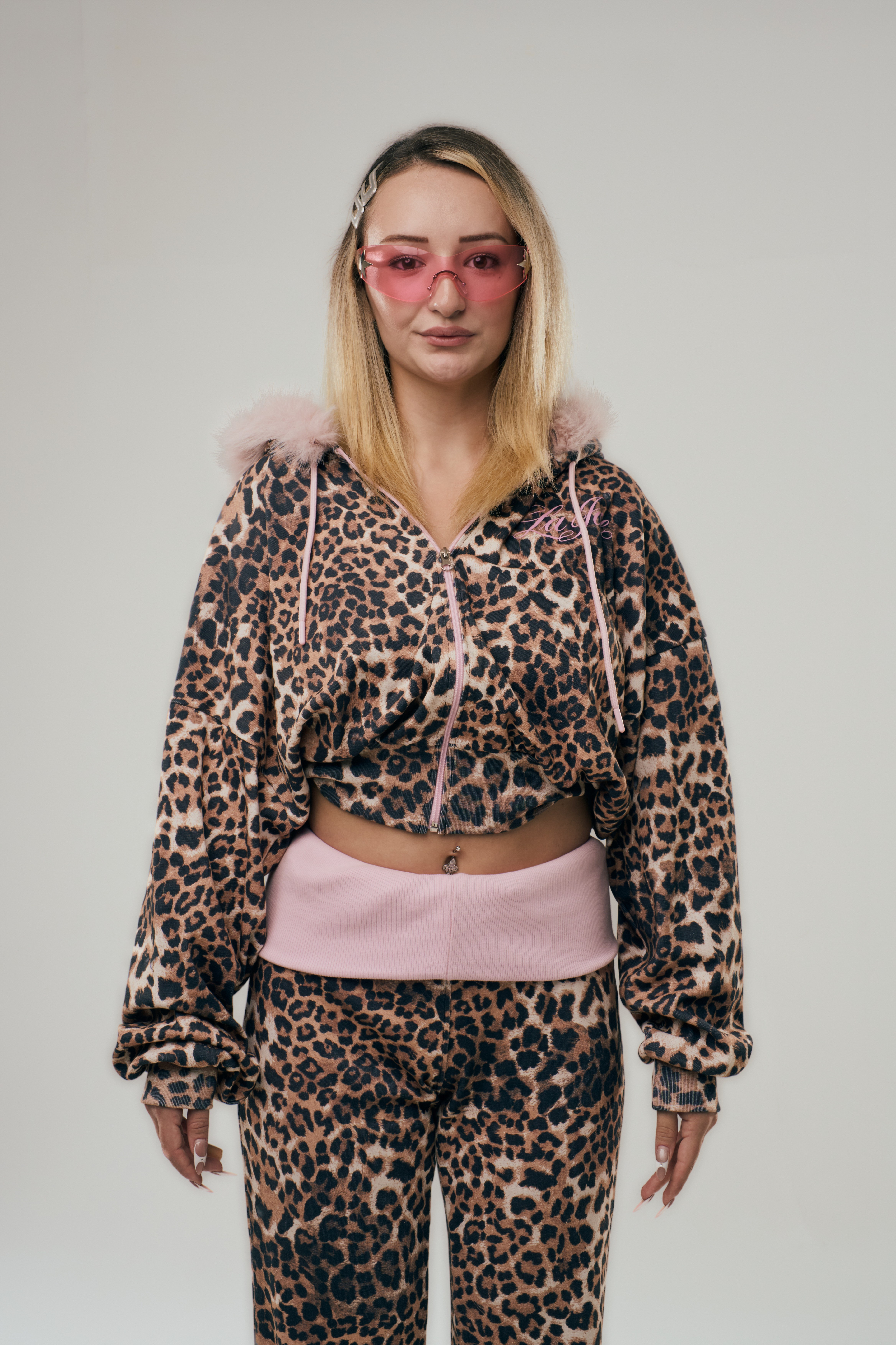Leopard Diva Kapüşonlu Üst