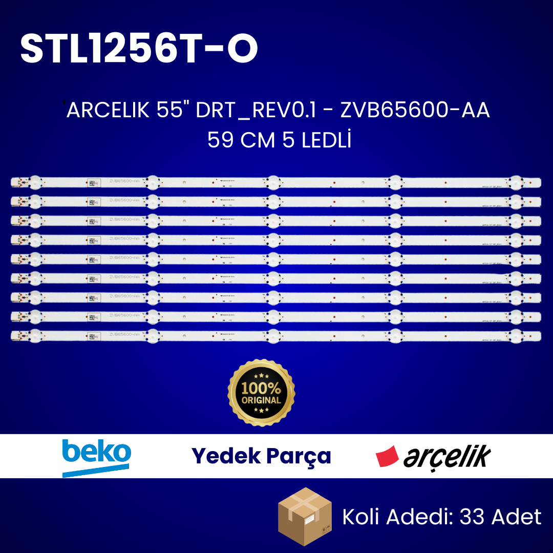 ARÇELİK 55'' DRT_REV0.1 ZVB65600-AA ORİJİNAL LED KOLİ: 33 ADET