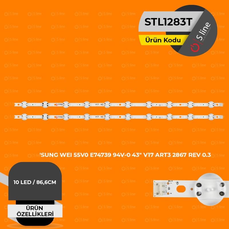 LG SUNG WEI 55V0 E74739 94V-0 43'' V17 ART3 2867 REV 0.3 Tv Led Bar-
