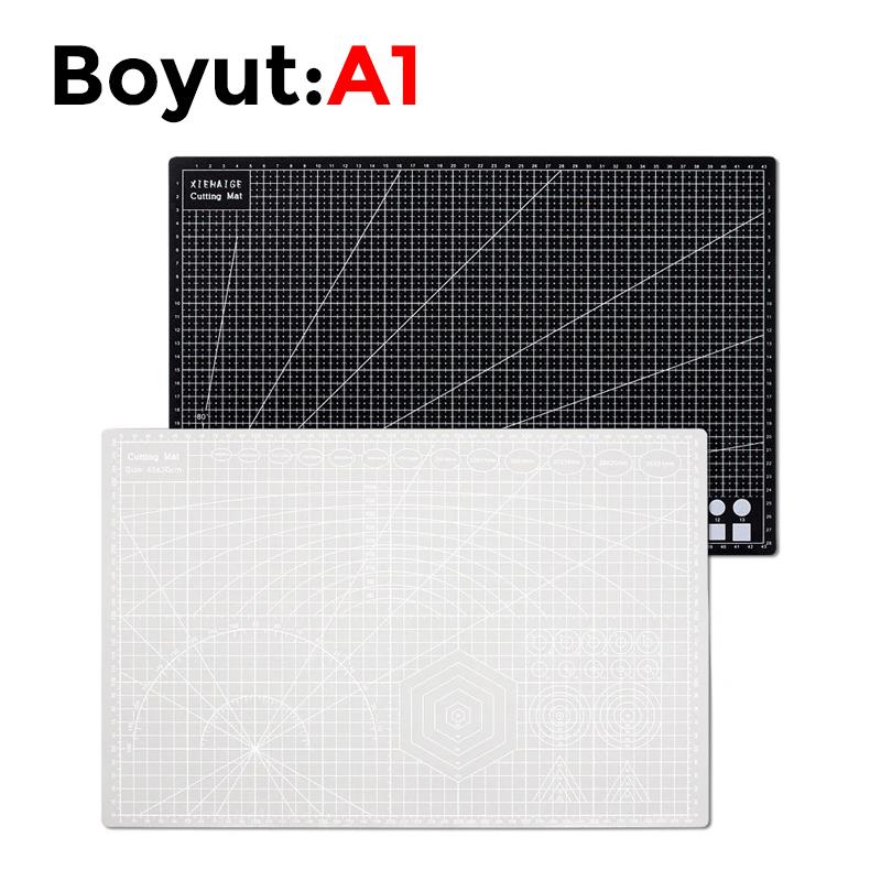 Çift Taraflı Yanmaz Kendini Onaran Kesim Matı - Boyut:-A1 (594x841) Ren Gri
