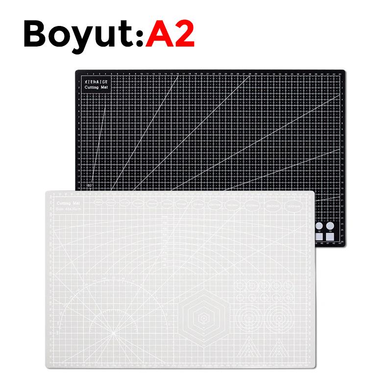Çift Taraflı Yanmaz Kendini Onaran Kesim Matı - Boyut:-A2 (420x594) Ren Gri