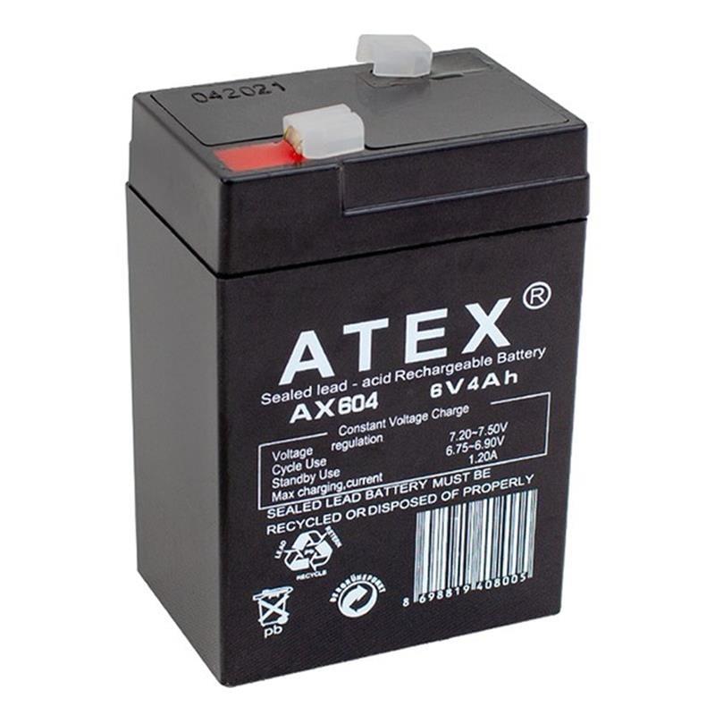 Atex AX-6V 4 AH 70x47x101 Kuru Işıldak Aküsü