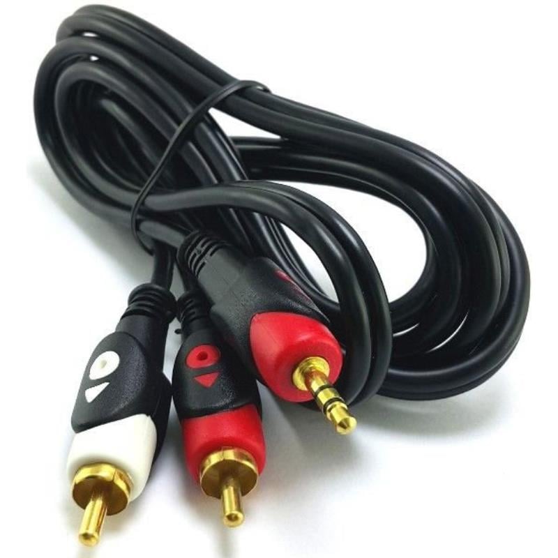 OEM 2RCA-3.5mm Stereo 3metre Gold Jack 