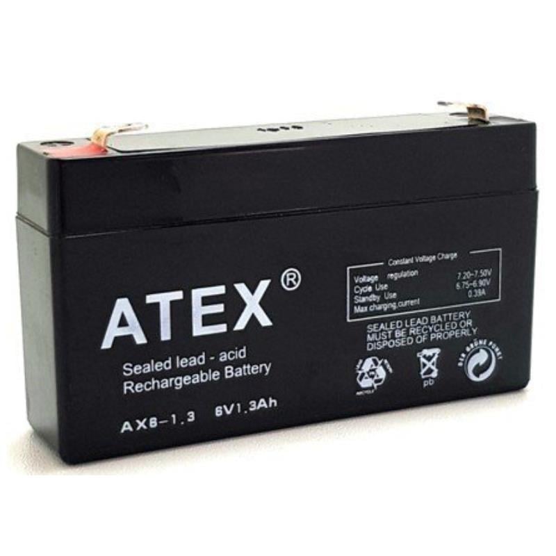ATEX AX-6V 1.3 AH Ölçü 97x24x52mm  Kuru Akü