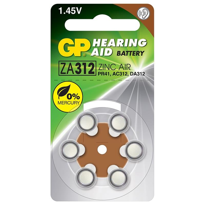 Gp ZA312 6Lı İşitme Cihazı Pili - PR41,AC312,DA312