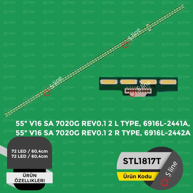 55'' LG V16 SA 7020G REV0.1 2 L TYPE, 6916L-2441A,6916L-2442A Tv Ledi