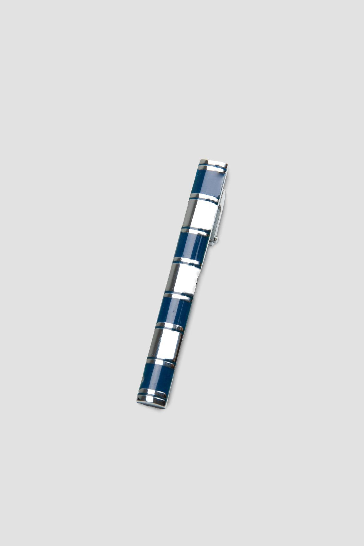 Abbate 98003 Silver Lacivert Erkek Kravat İğnesi