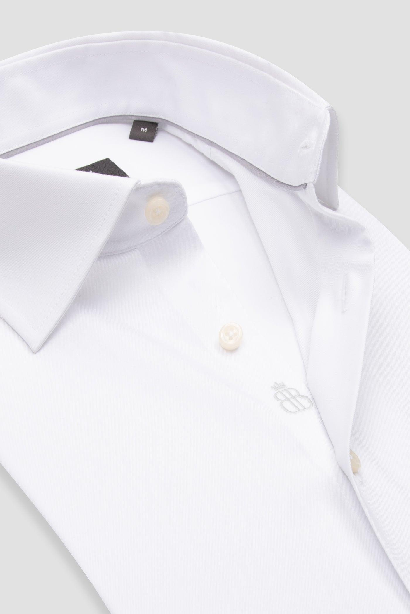 Abbate Fabio Non Iron Twill Pamuklu Comfort Fit Beyaz Klasik Yaka Erkek Düz Gömlek