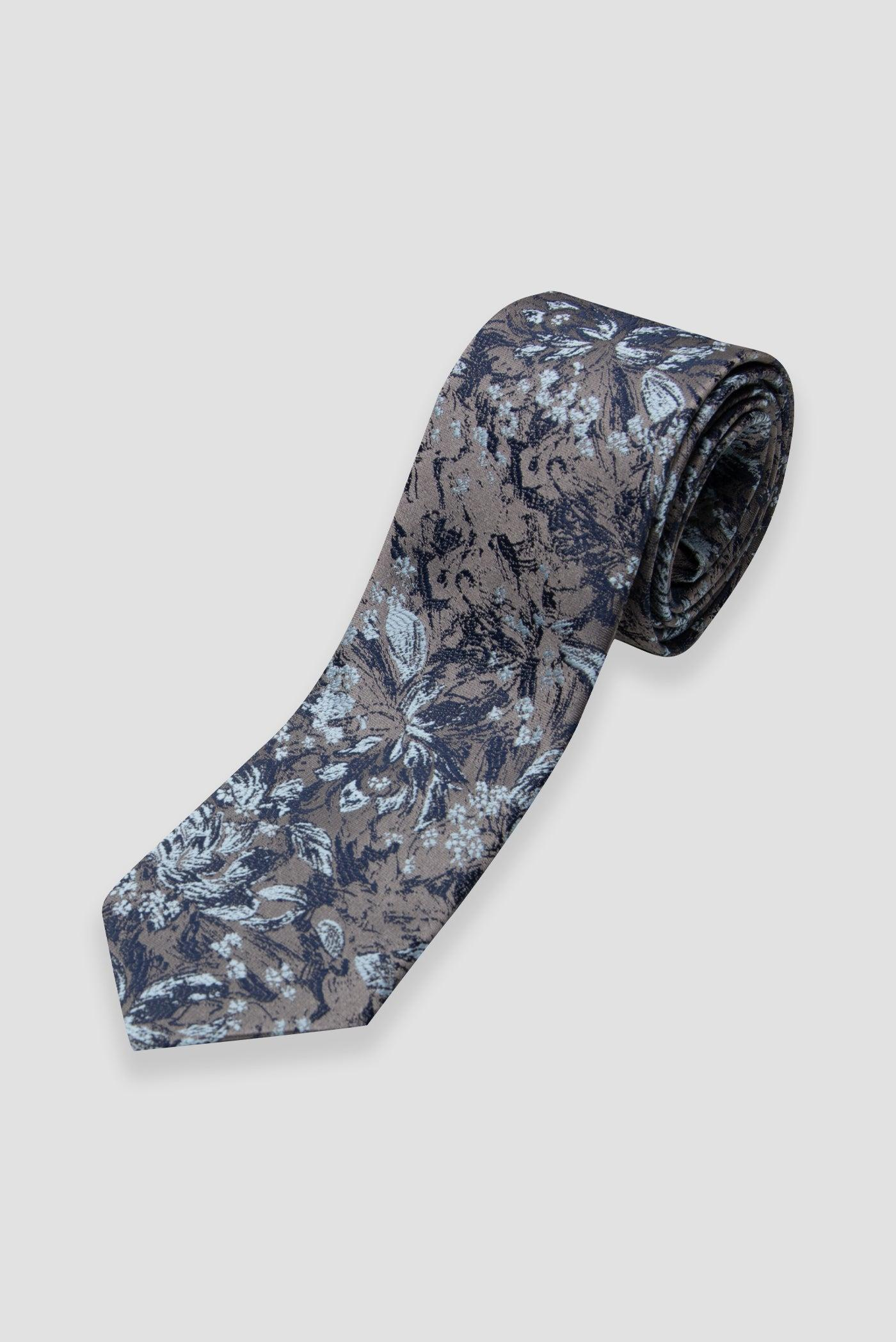 Abbate Kravat 8 cm Mikrofiber Polyester Açık Gri Erkek Desenli Kravat
