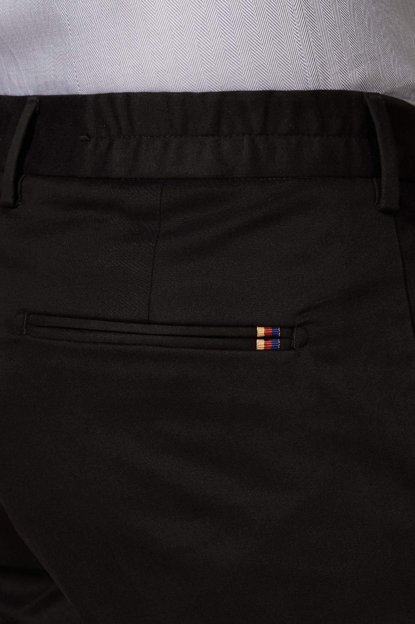 Abbate Prime Chino Poplin Stretch Pamuk Karışımlı Modern Fit Siyah Erkek Düz Pantolon