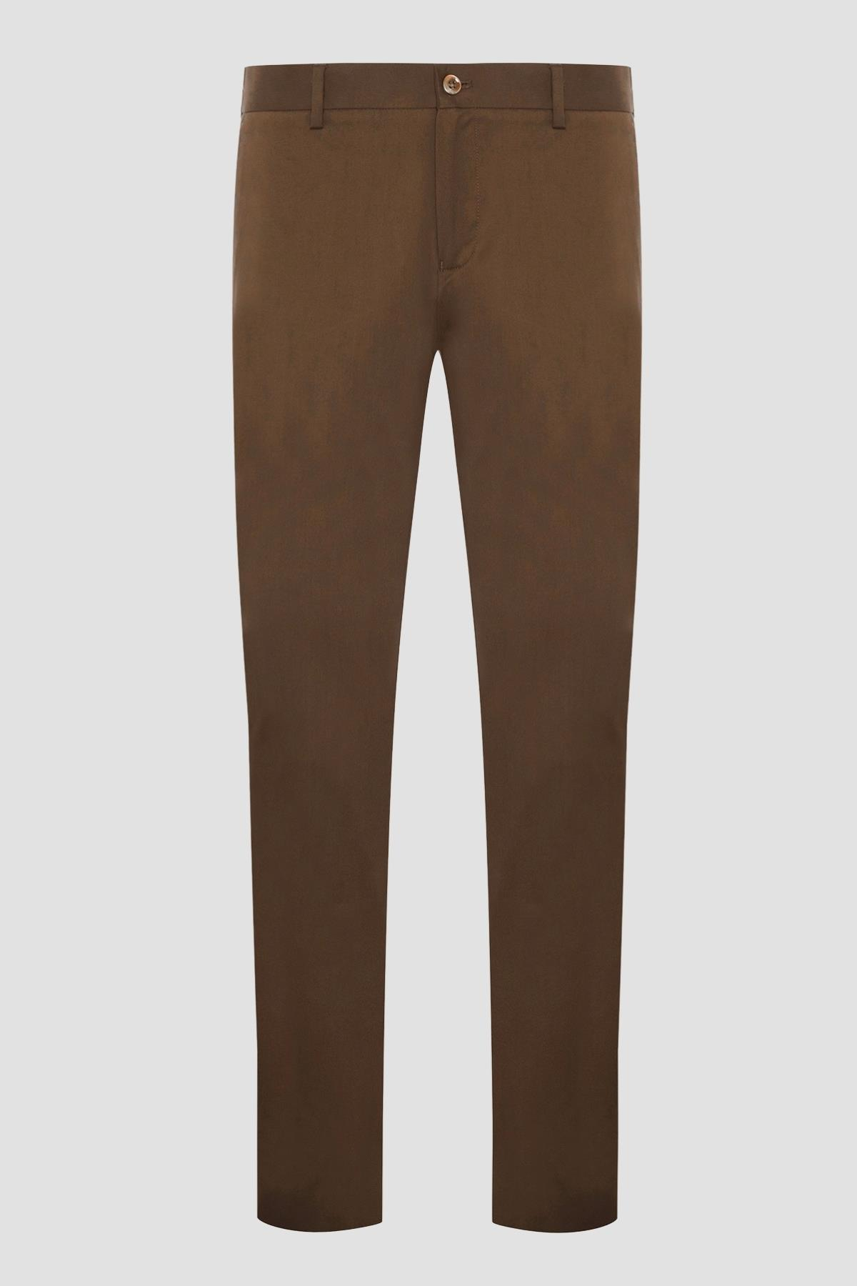 Abbate Prime Chino Poplin Stretch Pamuk Karışımlı Modern Fit Koyu Yeşil Erkek Düz Pantolon