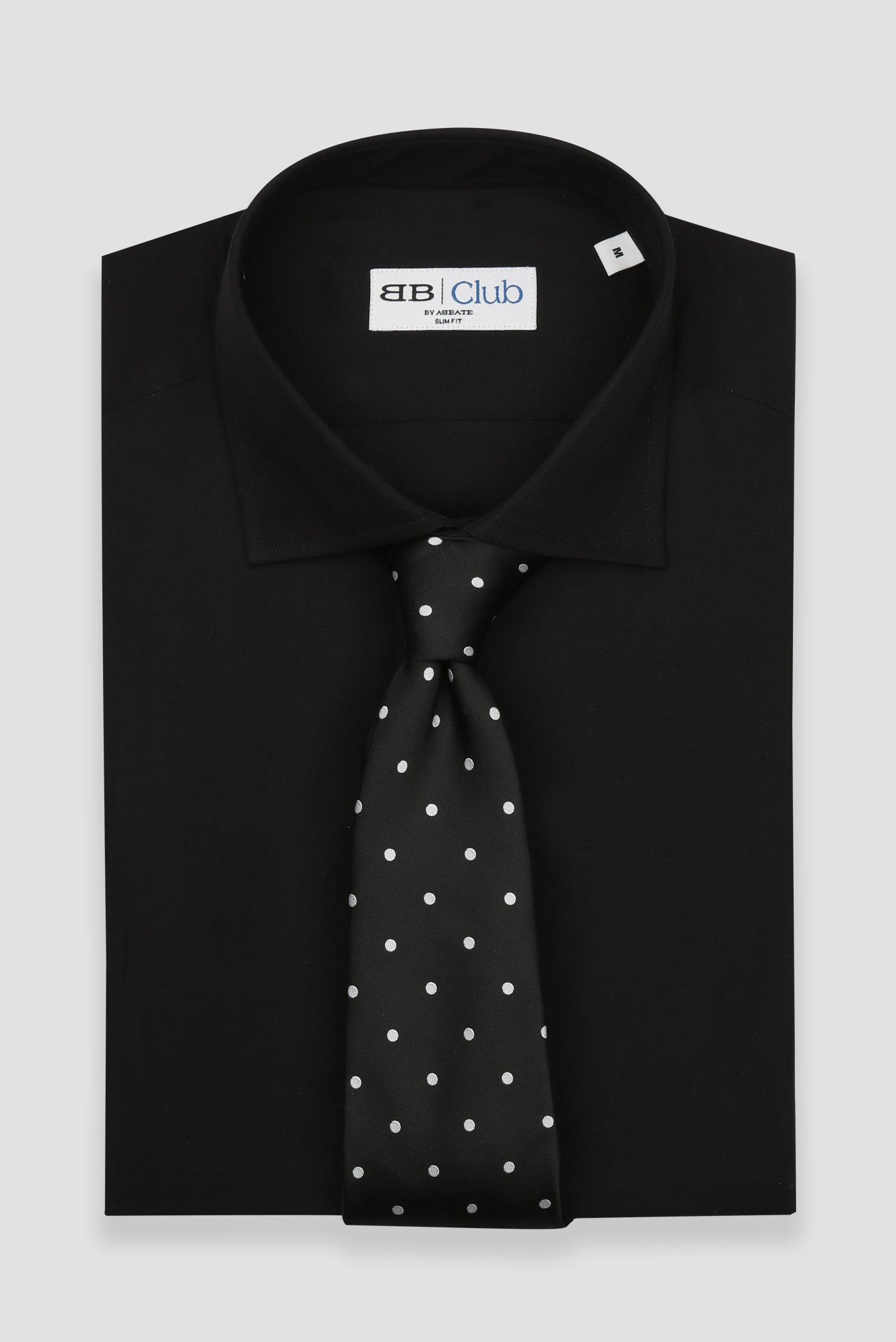 BB Club Oscar Poplin Pamuk Polyester Slim Fit Siyah Klasik Yaka Erkek Düz Gömlek
