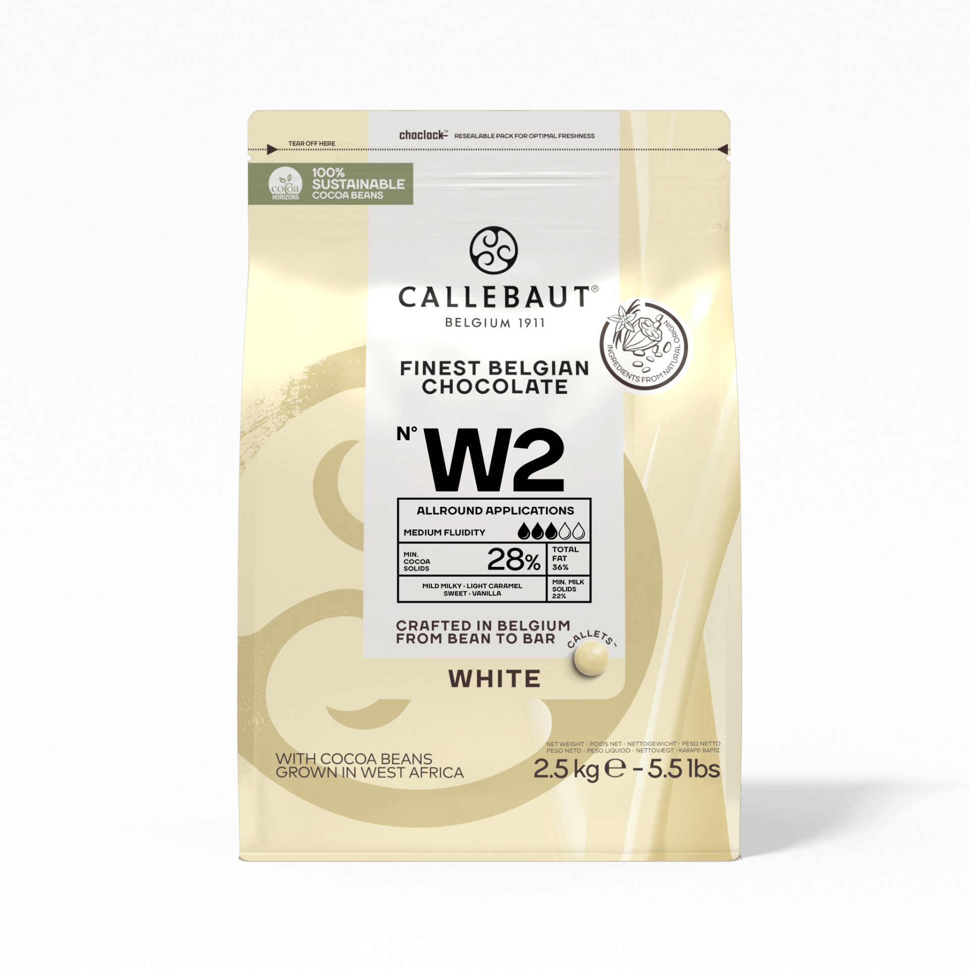 Callebaut W2 Beyaz Drop Çikolata 2,5 Kg
