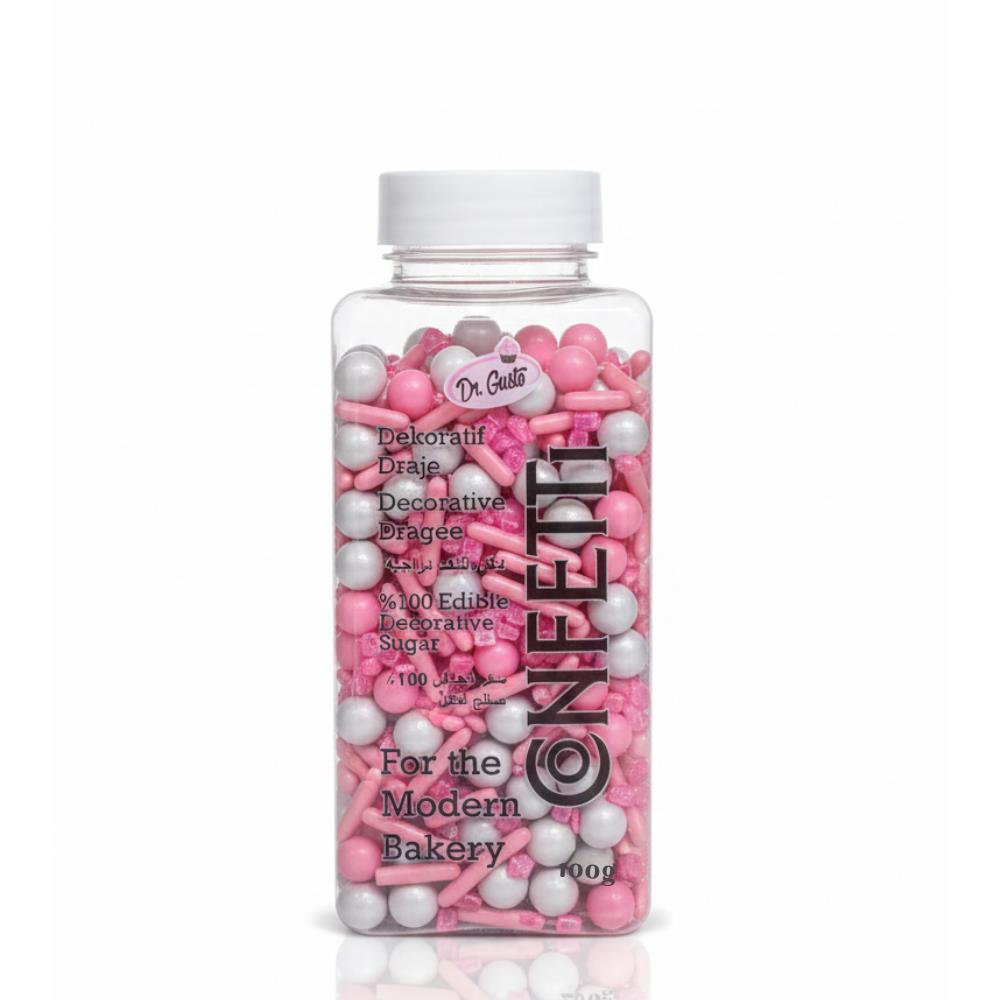 Dekoratif Şeker Pembe 100 g – Pasta, Cupcake ve Tatlı Süslemeleri İçin Dekoratif Şeker