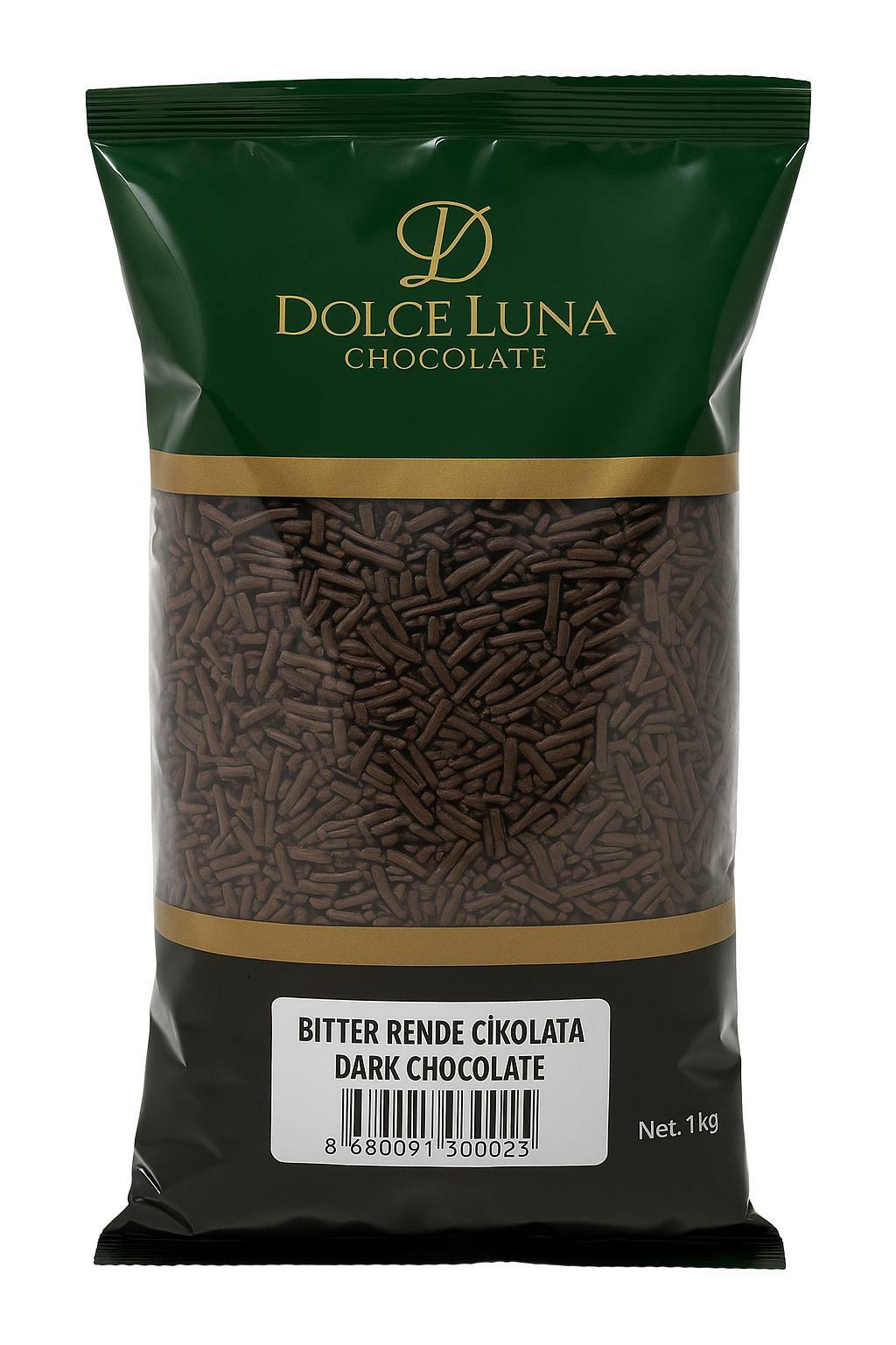 Dolceluna Bitter Rende Çikolata 1 kg - Pastacılık ve Tatlı Süslemeleri İçin