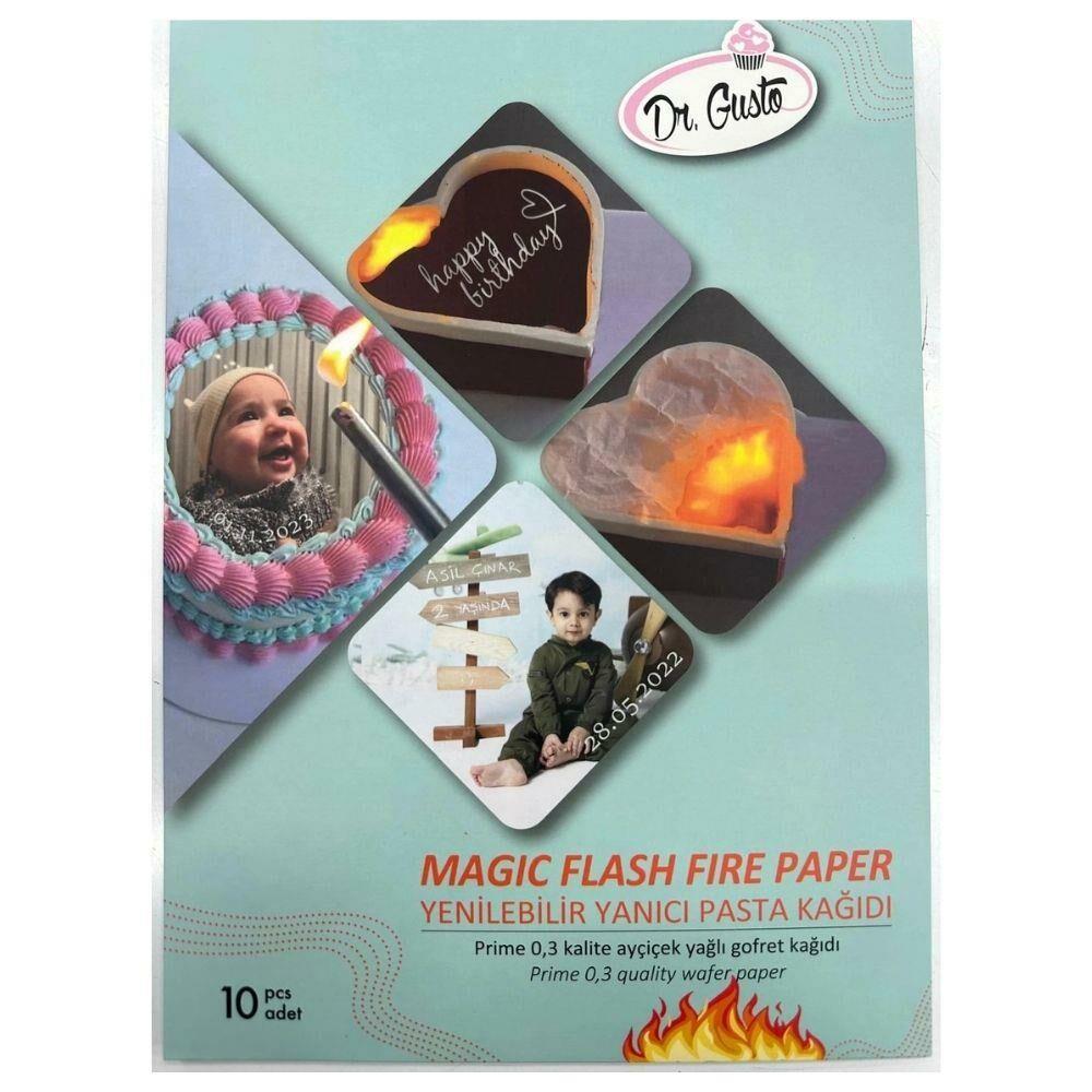 Yenilebilir Yanabilen Pasta Kağıdı (Magic Fire) 10 ' lu