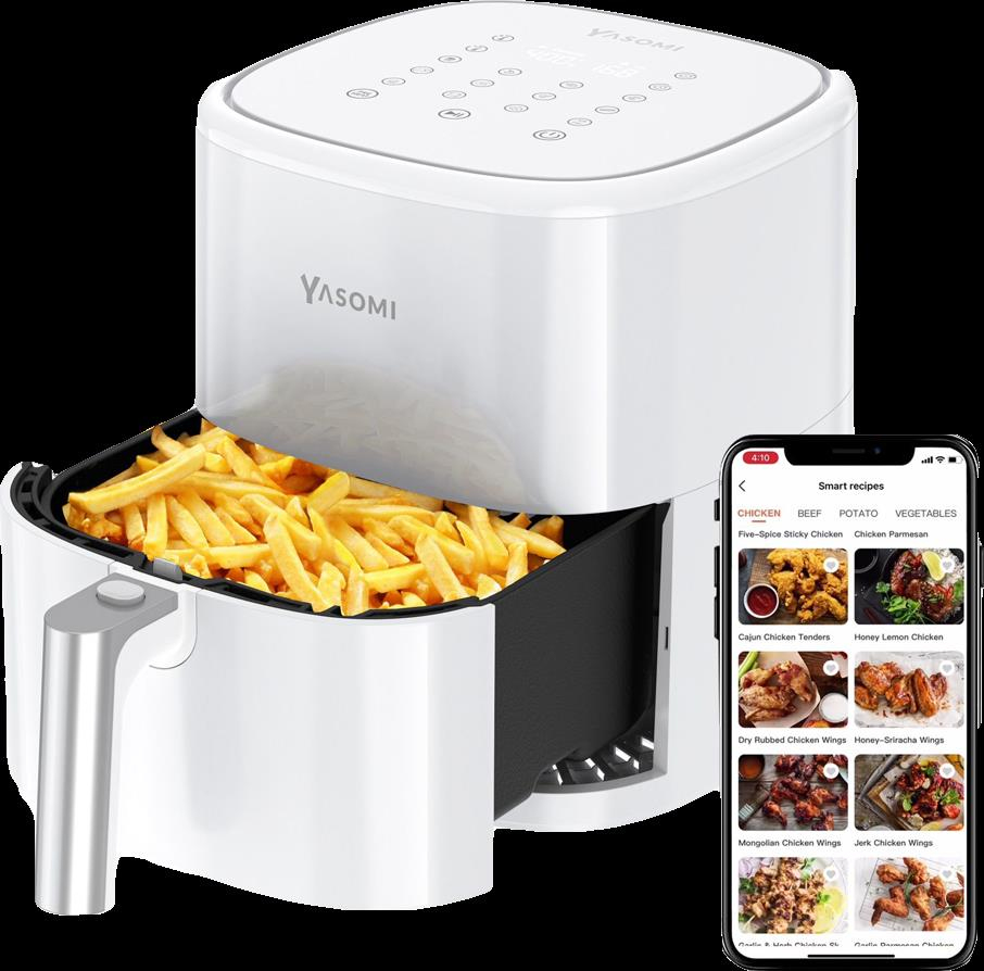 Yasomi Y22 Airfryer 1500w 5lt Akıllı Fritöz ( Beyaz)