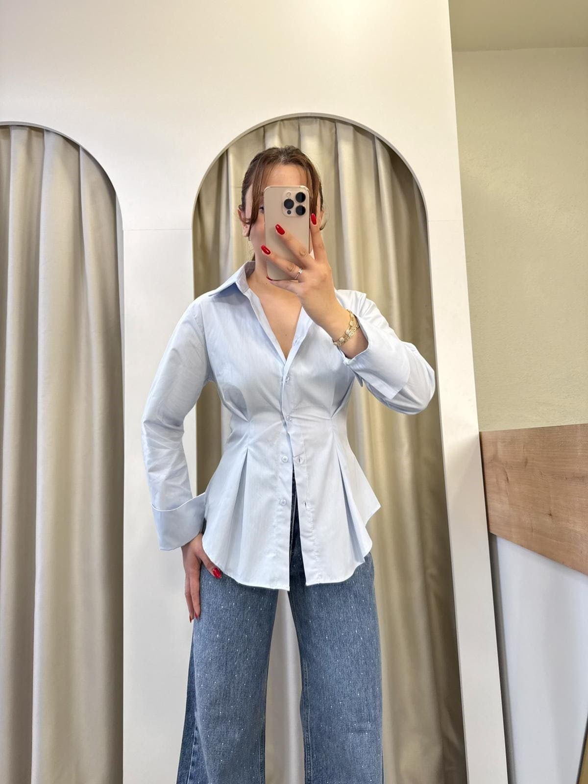 Alice Mavi Pens Detaylı Gömlek