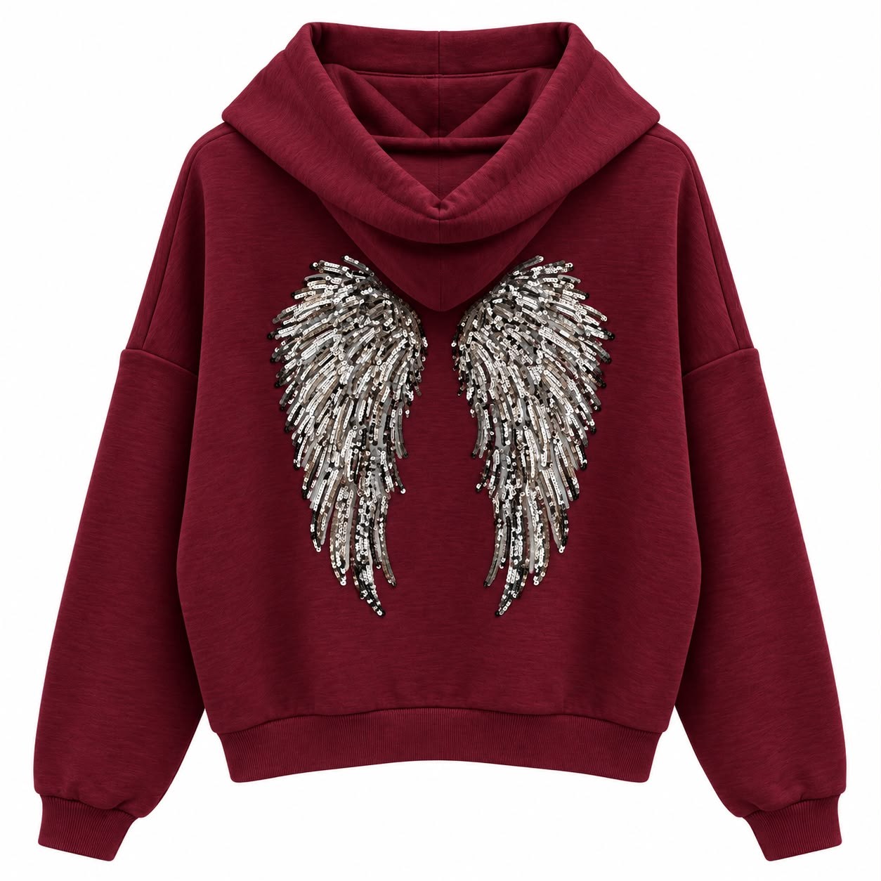 Angel Bordo Arkası Pul Baskılı Sweat