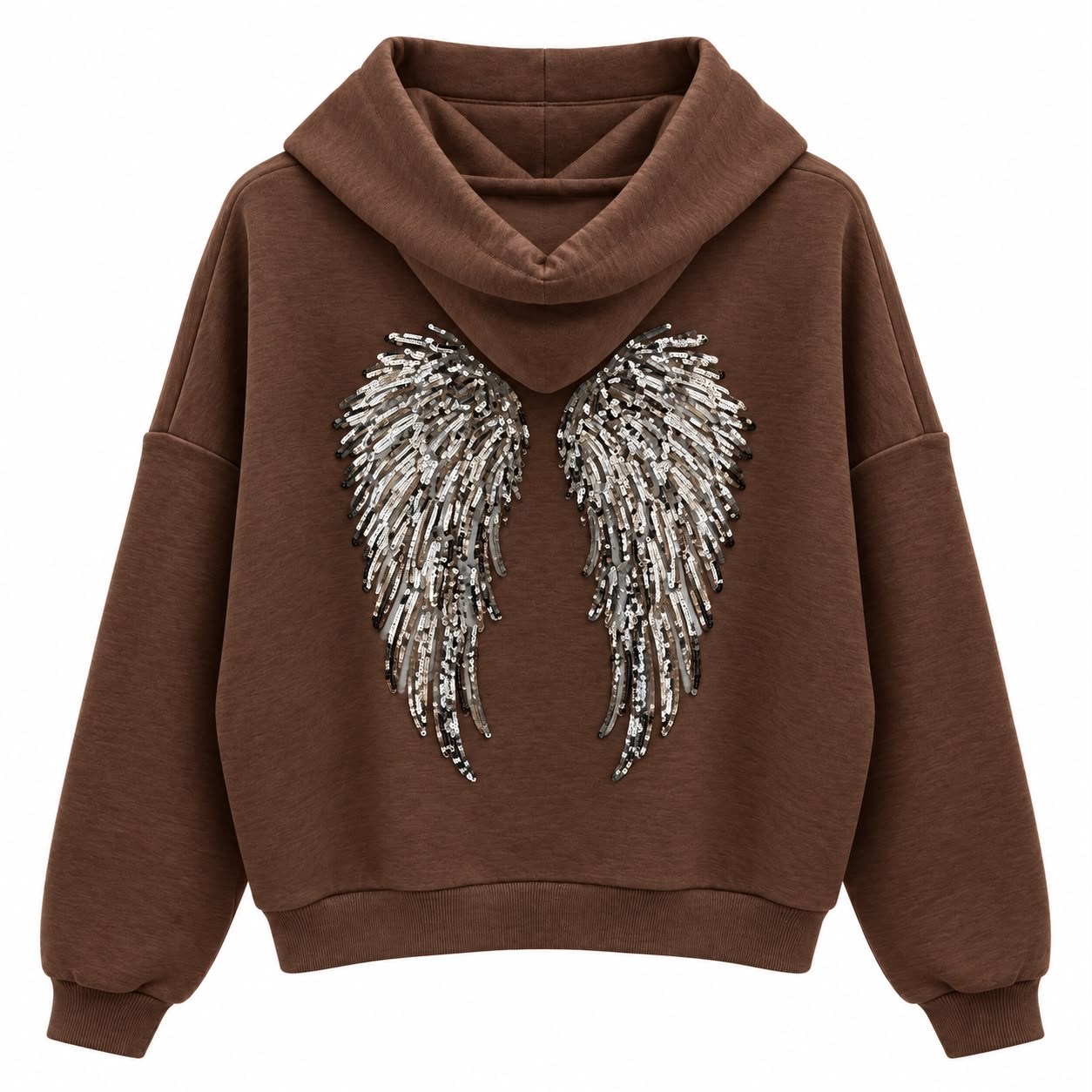 Angel Kahve Arkası Pul Baskılı Sweat