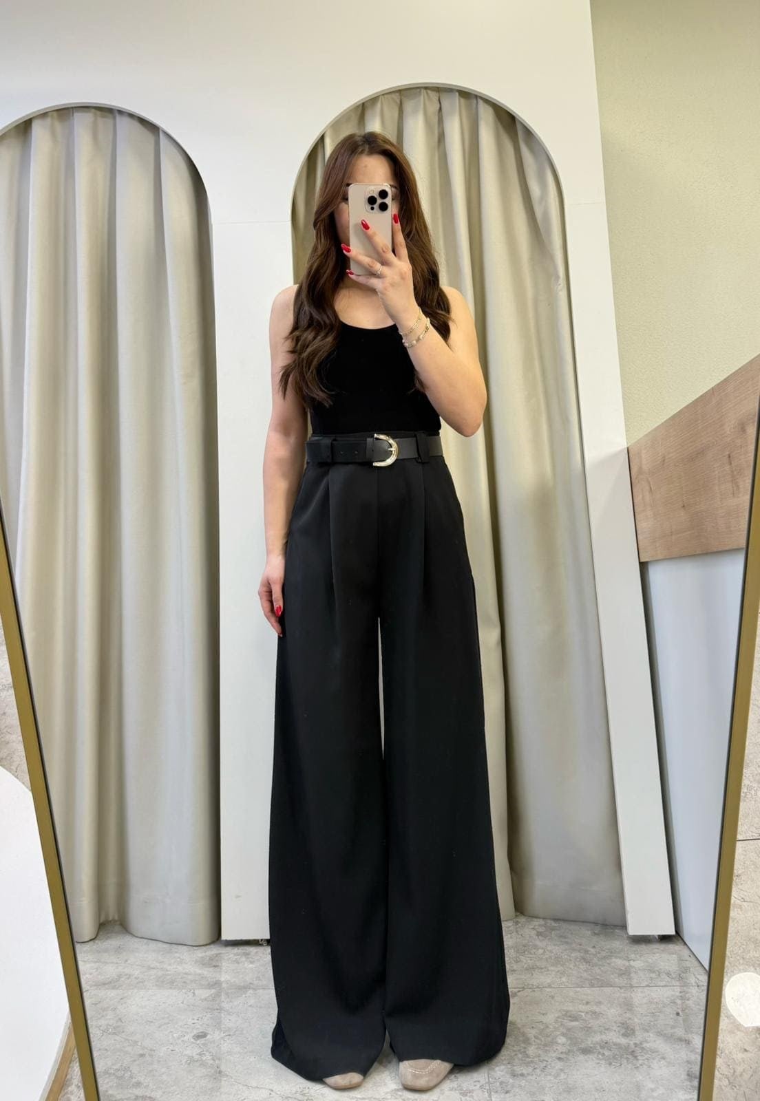 Blush Siyah Pantolonlu Kemerli Tulum