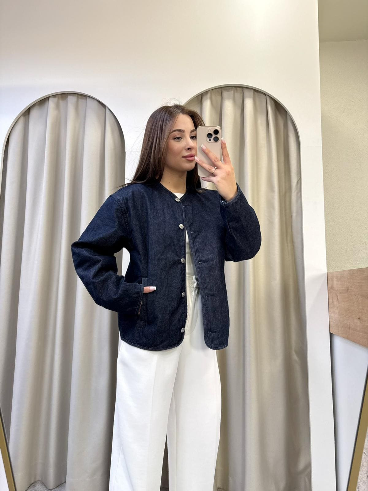 Elsa Kapitone Astarlı Denim Ceket