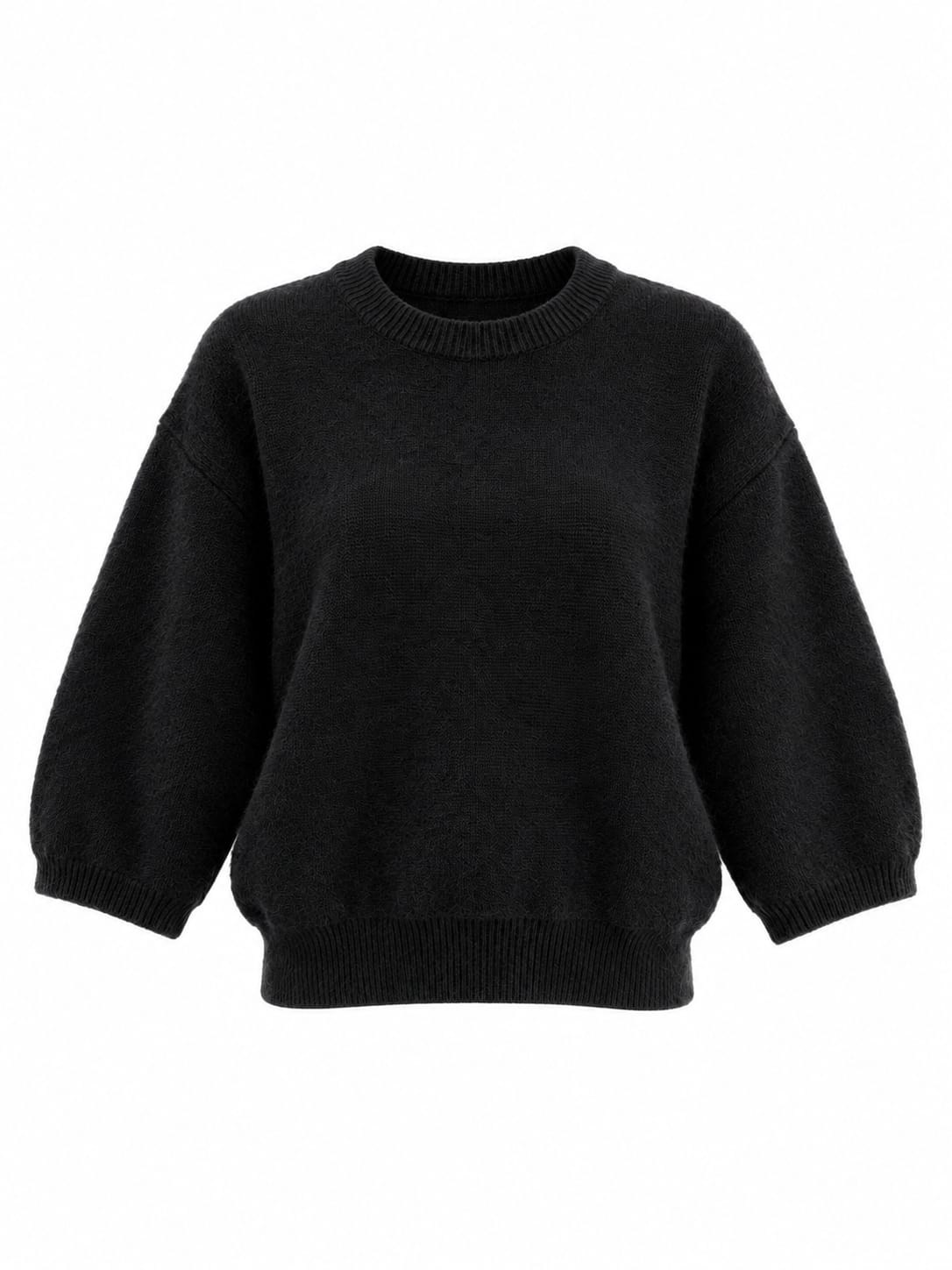 Era Siyah Peluş Dirsek Kol Kazak