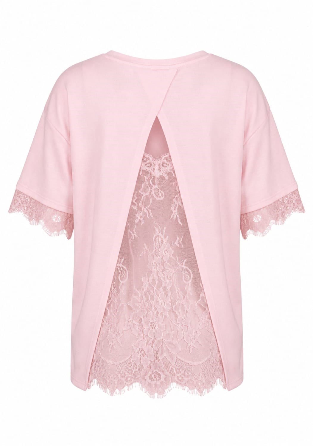 Noble Sırt Detaylı Dantel Bluz Pembe 