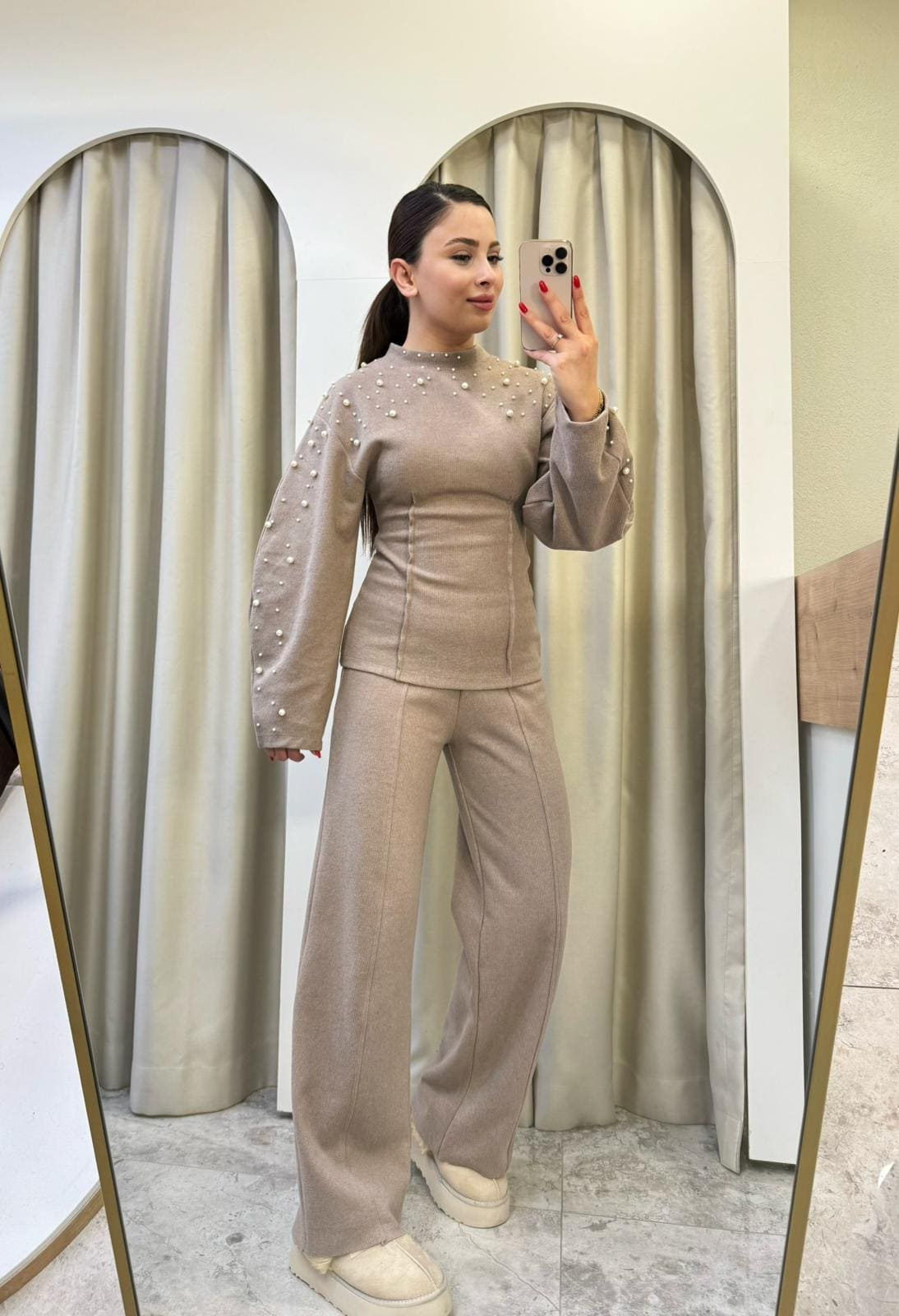 Rella İncili Marka Model Takım Vizon
