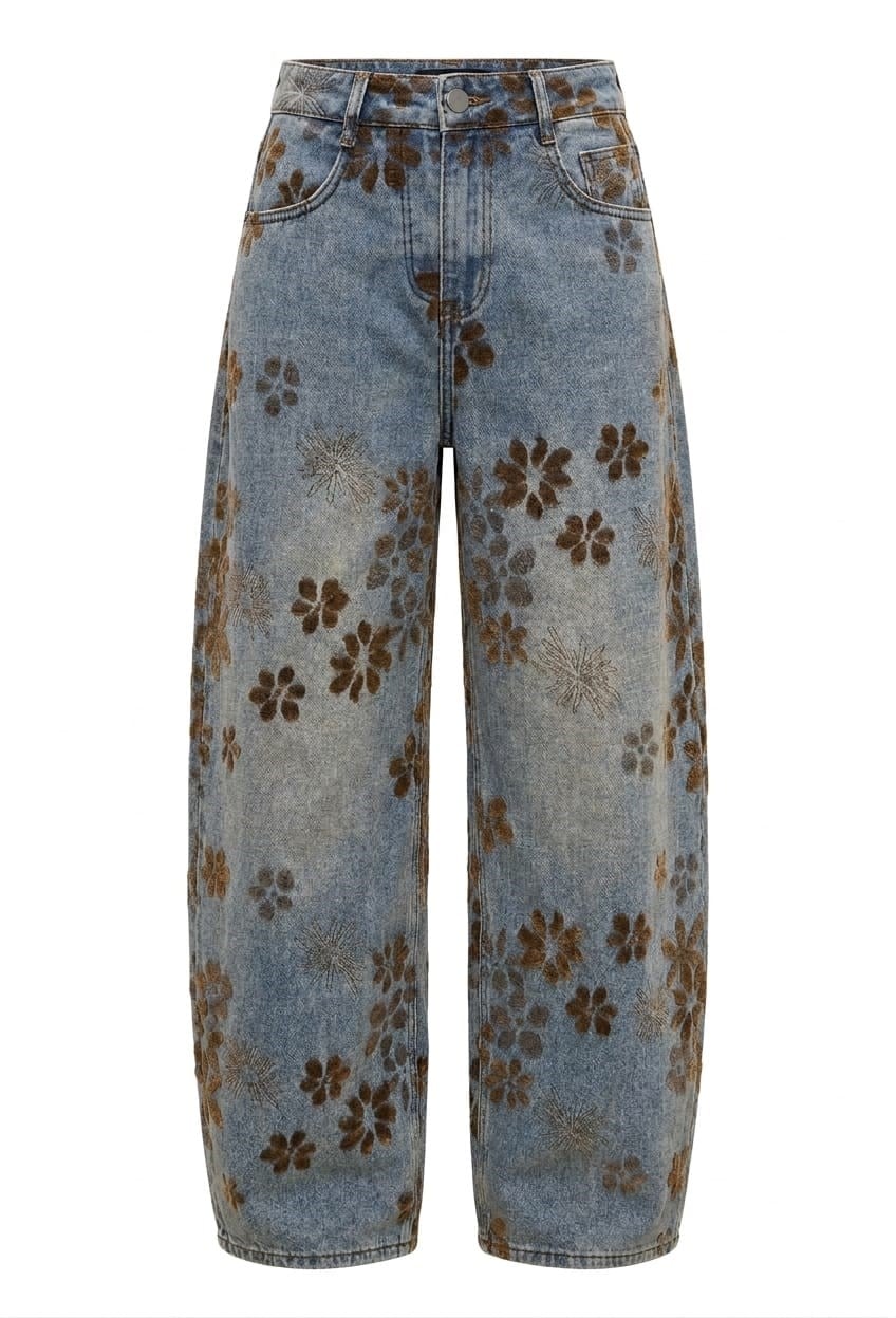 Warme Baskılı Tasarım Baggy Jean