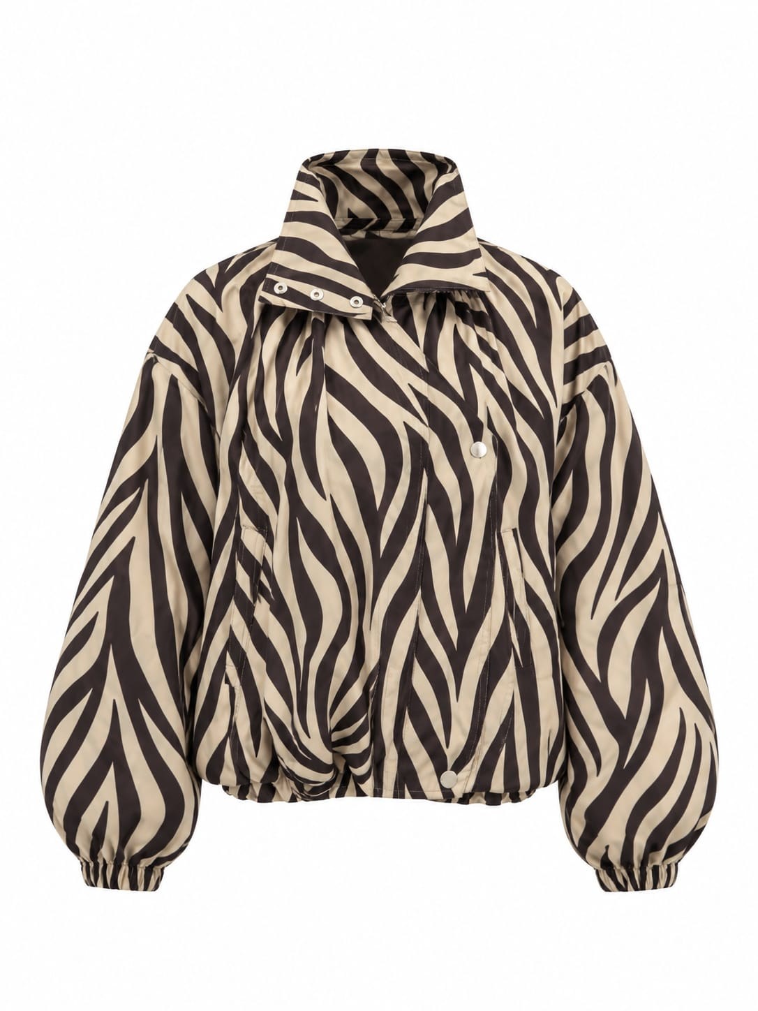 Zone Zebra Desen Dik Yaka Yağmurluk