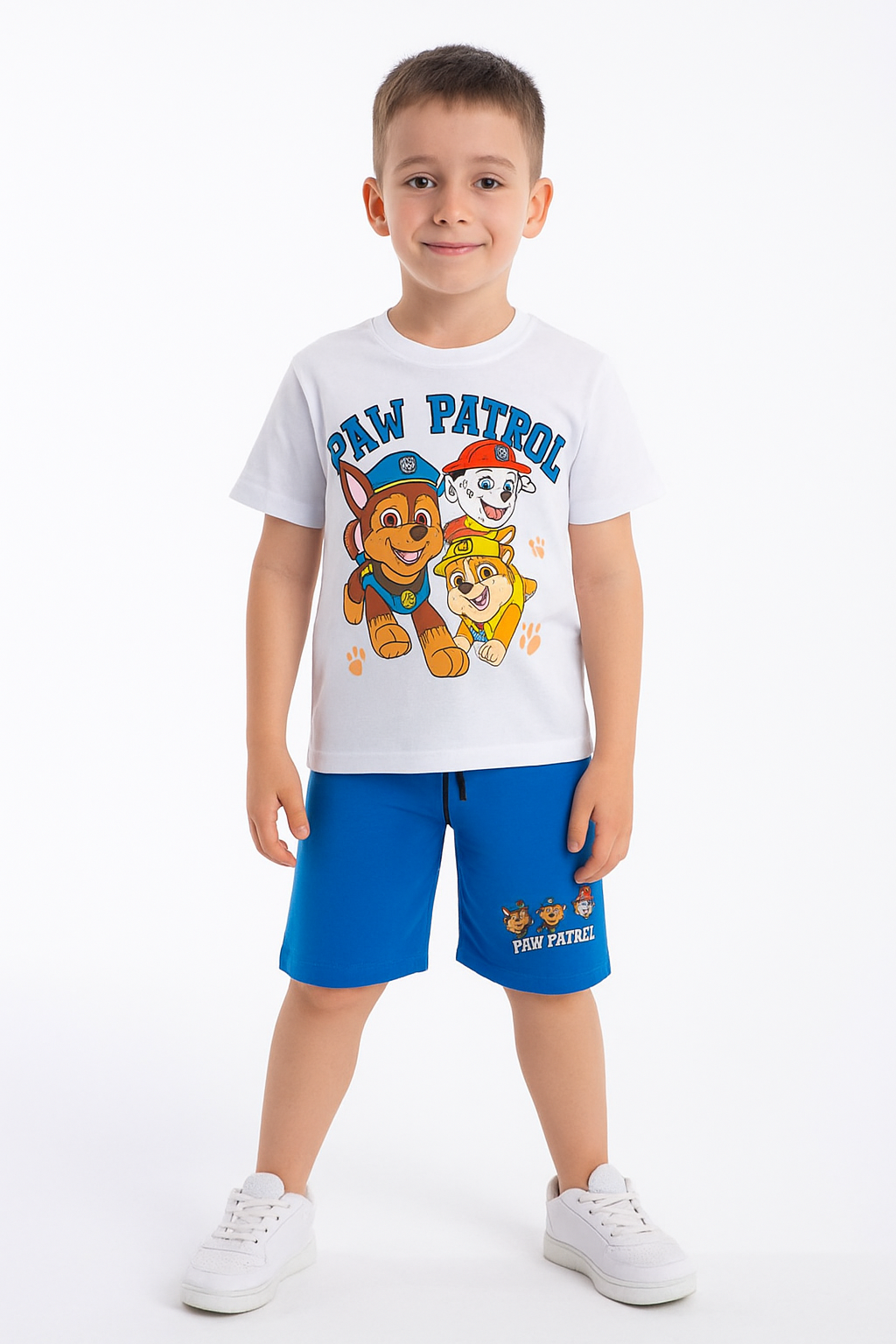 Karakter Desenli Tshirt ve Şortlu Alt Üst Erkek Çocuk Takım