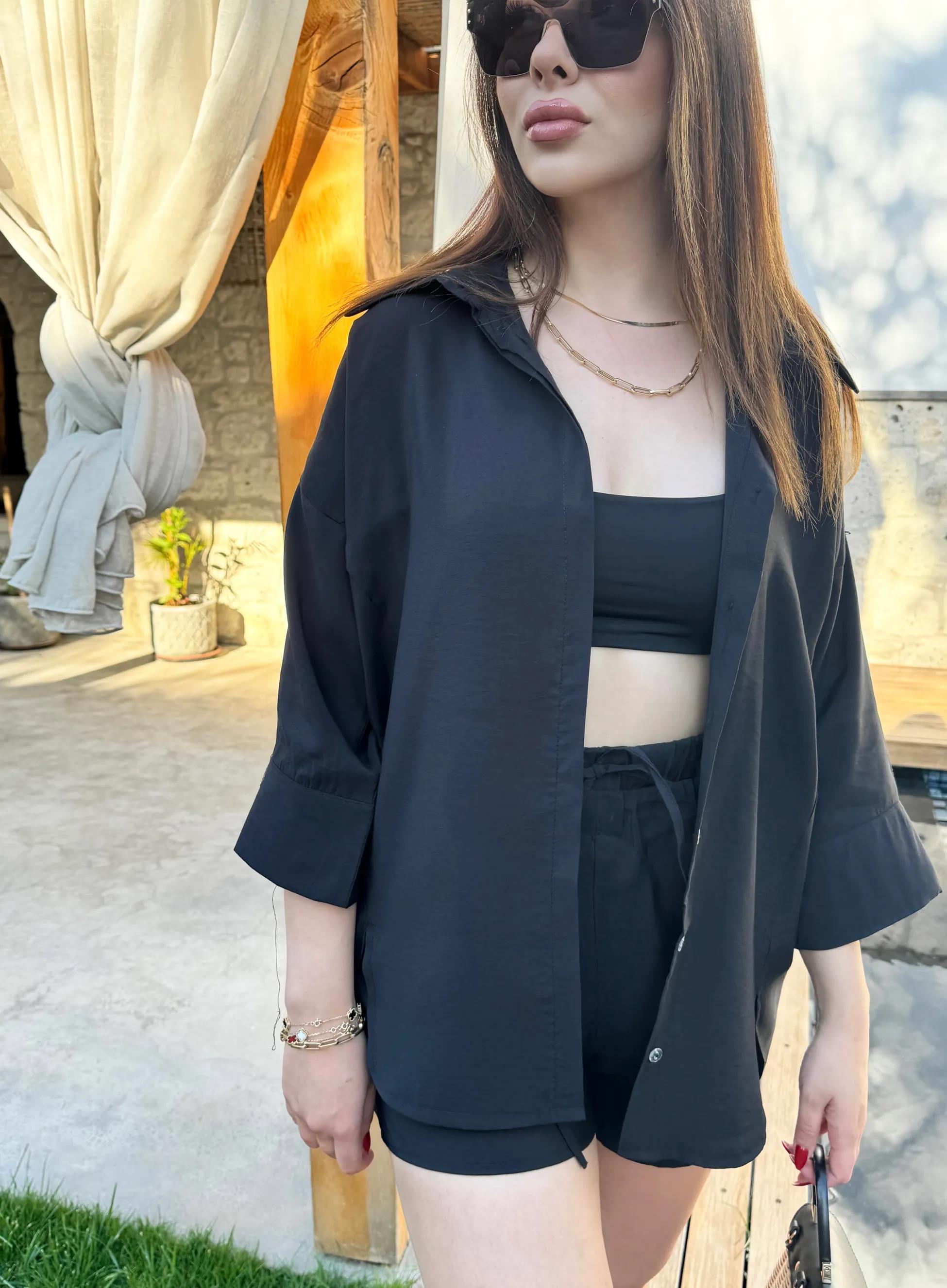  Şortlu Siyah Takım