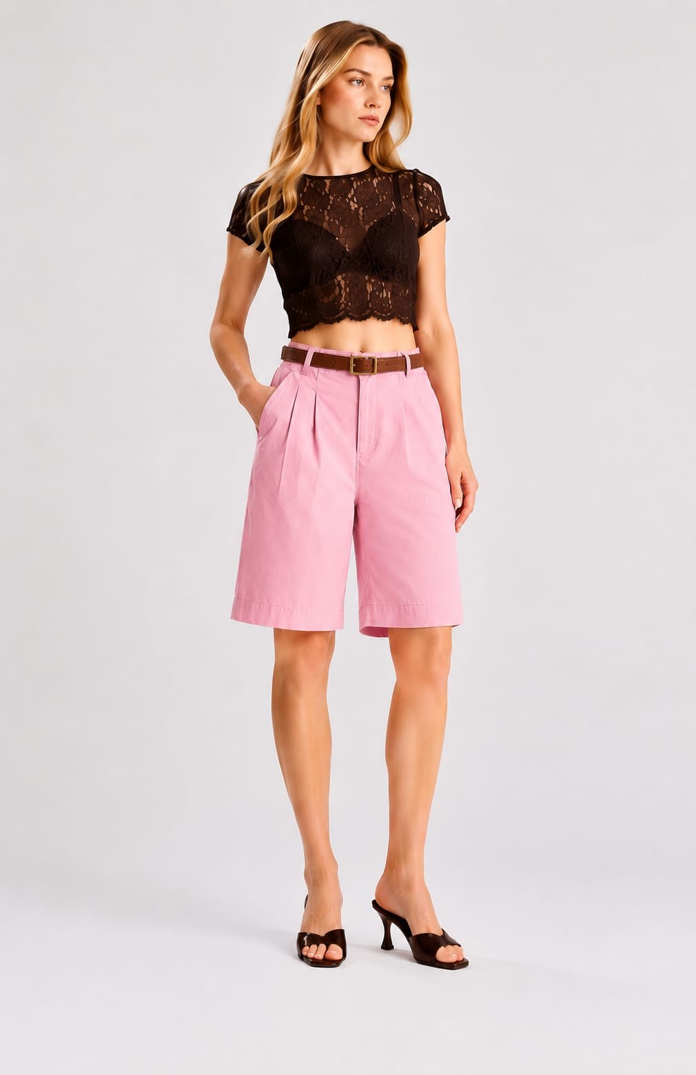 Pembe Bermuda Şort