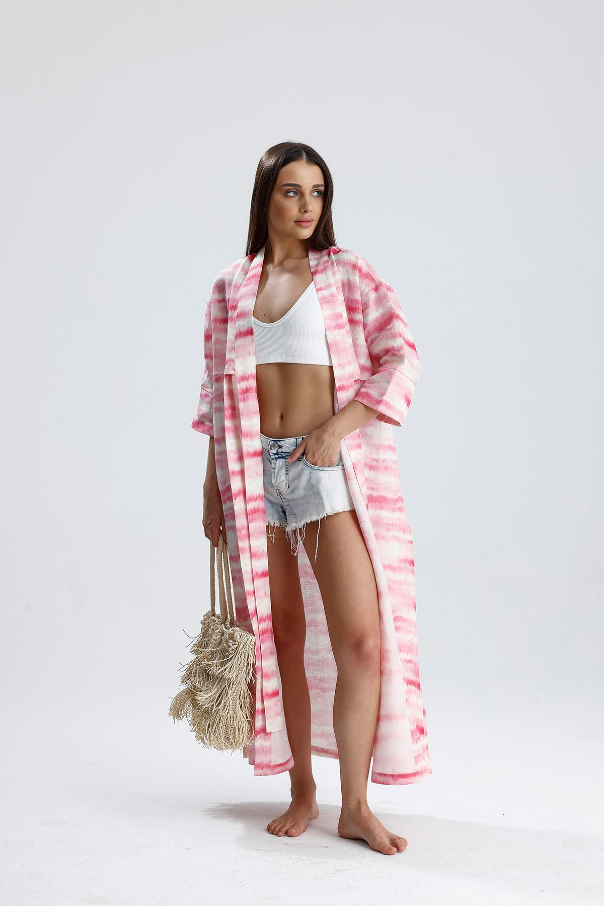 Sierra Pembe Gece/Gündüz Kimono