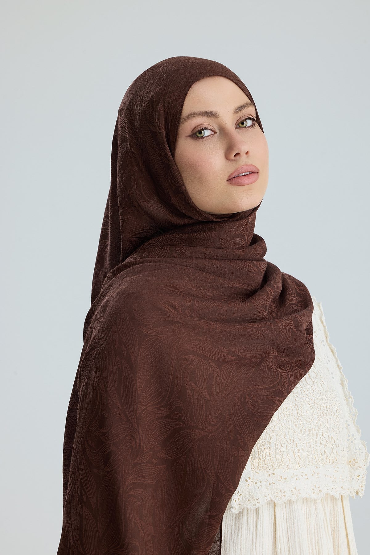 Lace of Leaves Collection- Mocha Glaze / Floş Pamuk Şal