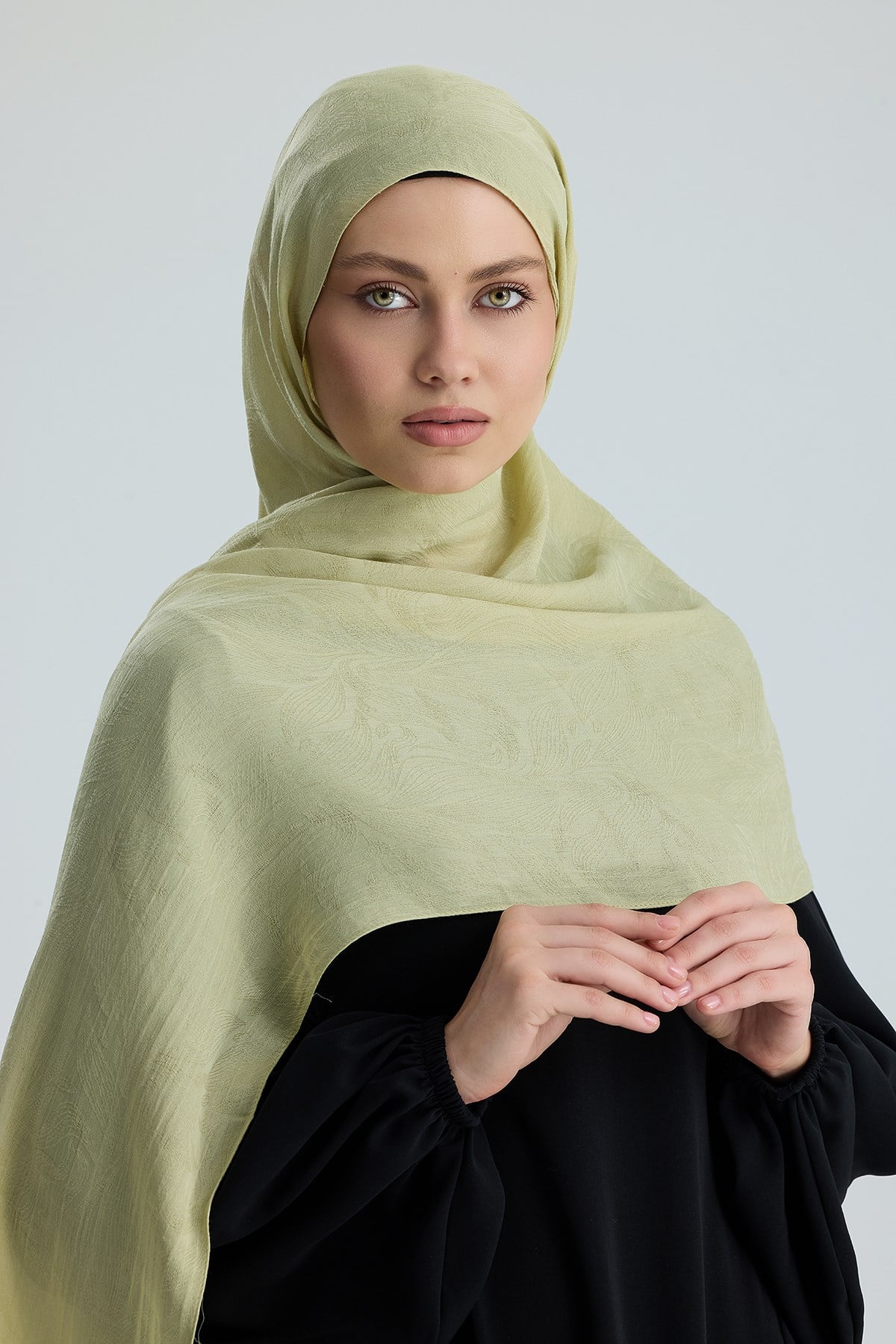 Lace of Leaves Collection- Soft Matcha / Floş Pamuk Şal