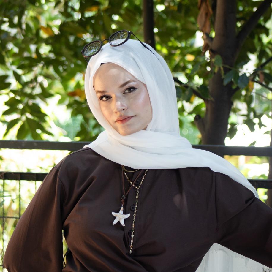 Pure Pamuk Serisi - Beyaz - %100 Pamuk Şal