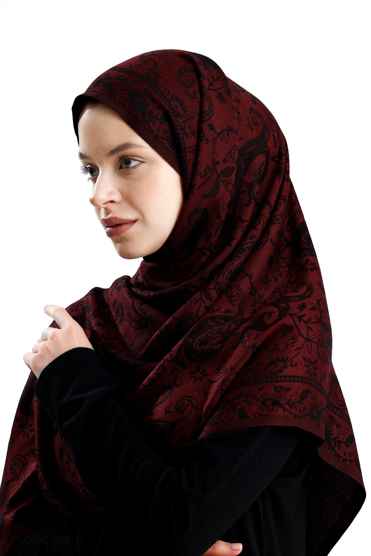 Shine Serisi - Burgundy / Dokuma Pashmina Şal