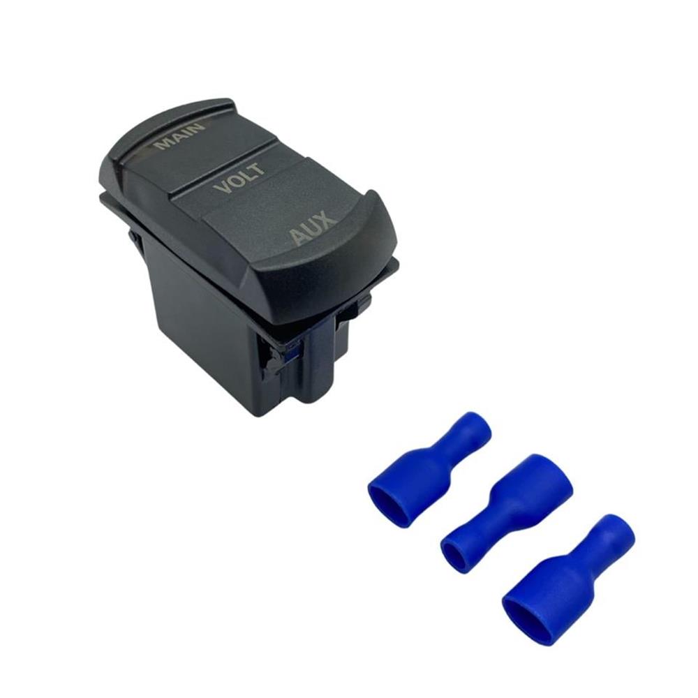 12V 24V DC Voltmetre Çift Ekran Akü+Cihaz AUX Dikdörtgen