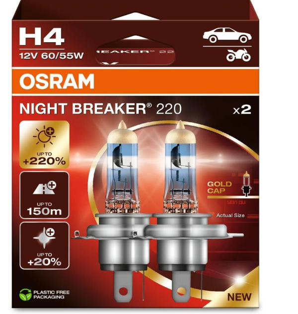 12V 60/55W H4 % 220 FAZLA IŞIK NIGHTBRAKER