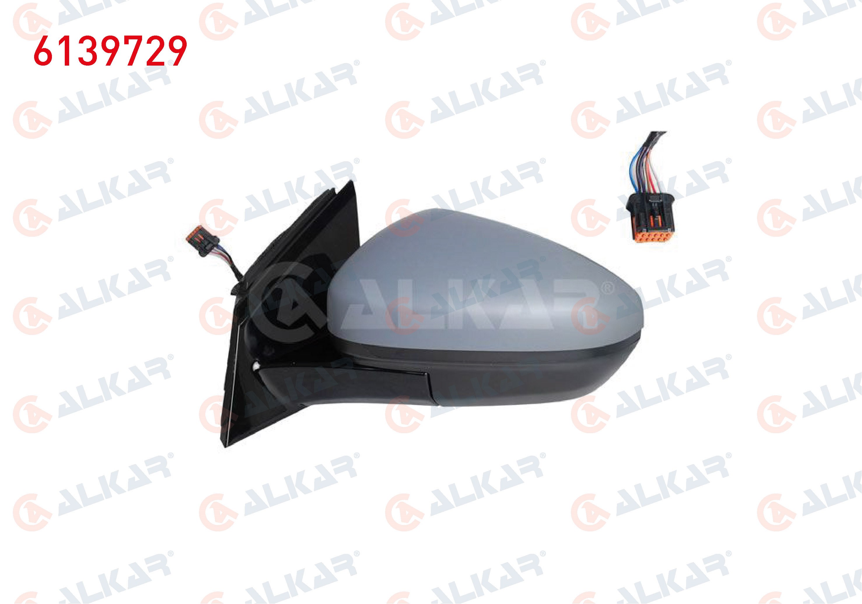 ALKAR 6139729 | Dış Dikiz Aynası Sol Elektrikli Isıtmalı Astarlı 6 Pin Opel Grandland X (A18) 2017 -