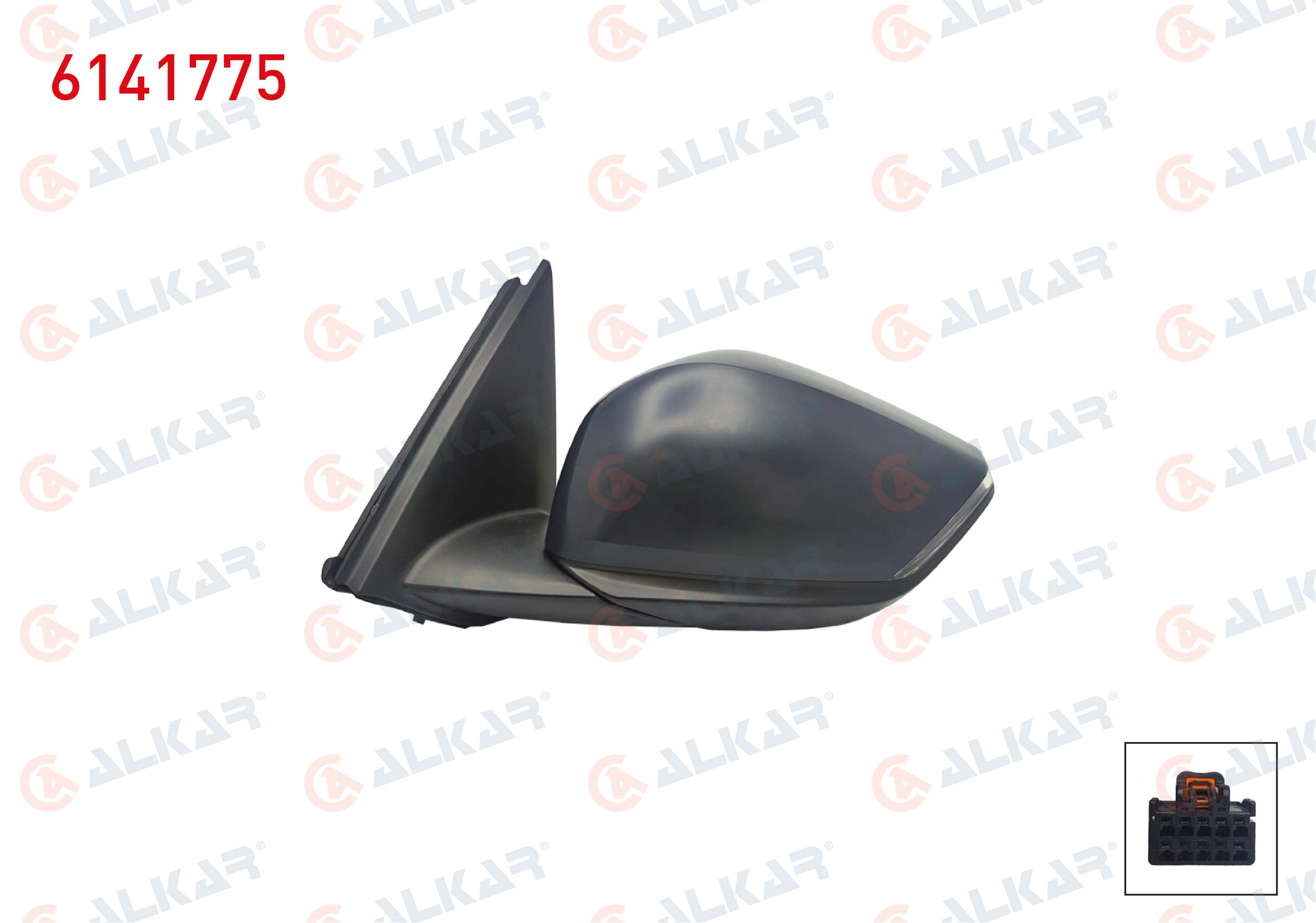 ALKAR 6141775 | Dış Dikiz Aynası Sol Elektrikli Isıtmalı Astarlı Sinyalli 6 Pin Citroen C4 III 2020 -