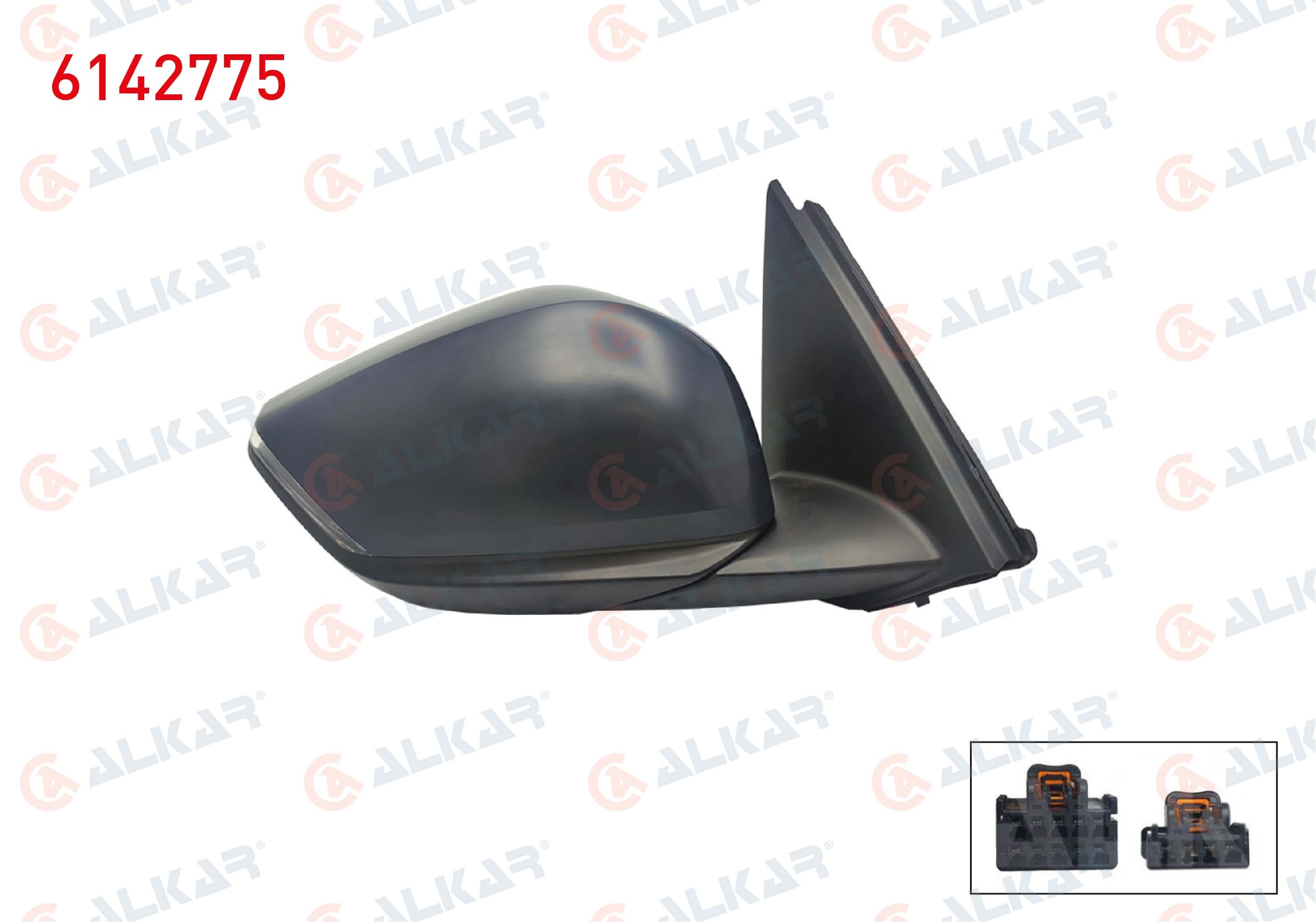 ALKAR 6142775 | Dış Dikiz Aynası Sağ Elektrikli Isıtmalı Astarlı Sinyalli Sensörlü 8 Pin Citroen C4 III 2020 -