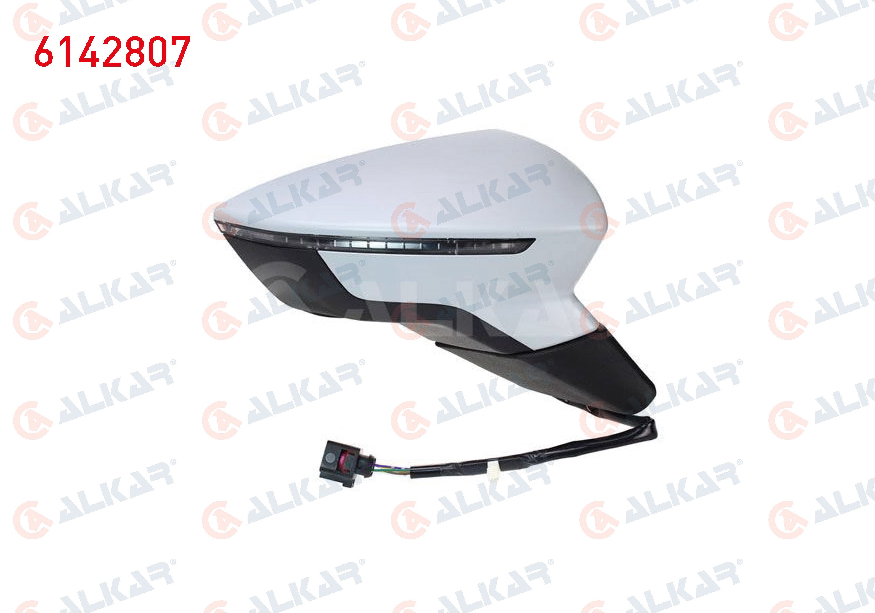 ALKAR 6142807 | Dış Dikiz Aynası Sağ Elektrikli Astarlı Sinyalli 5 Pin Seat Leon (5F1) 2012-2020