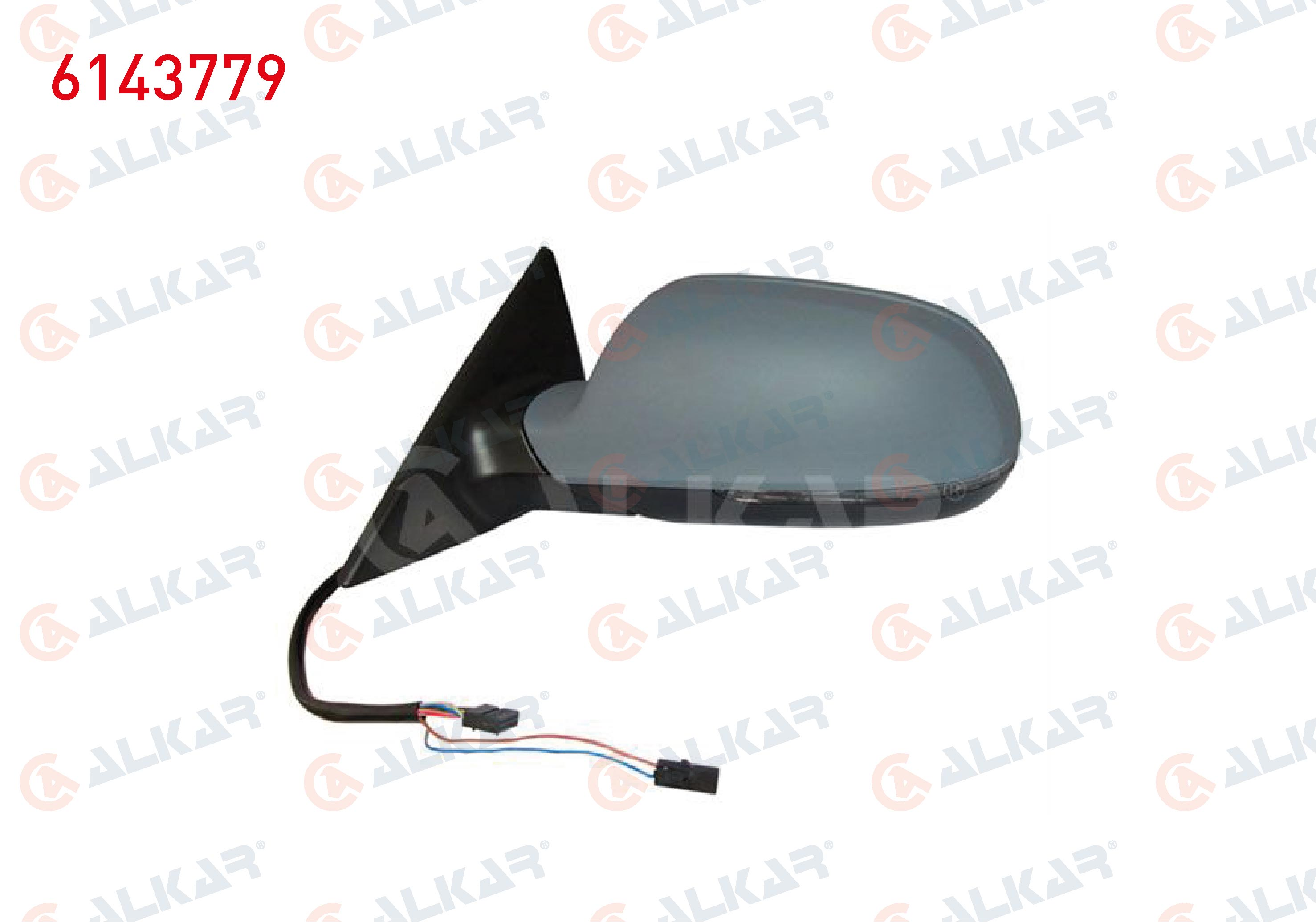 ALKAR 6143779 | Dış Dikiz Aynası Sol Astarlı Katlanır Isıtmalı Elektrikli Sinyalli 12 Pin Audi A5 2009-2017